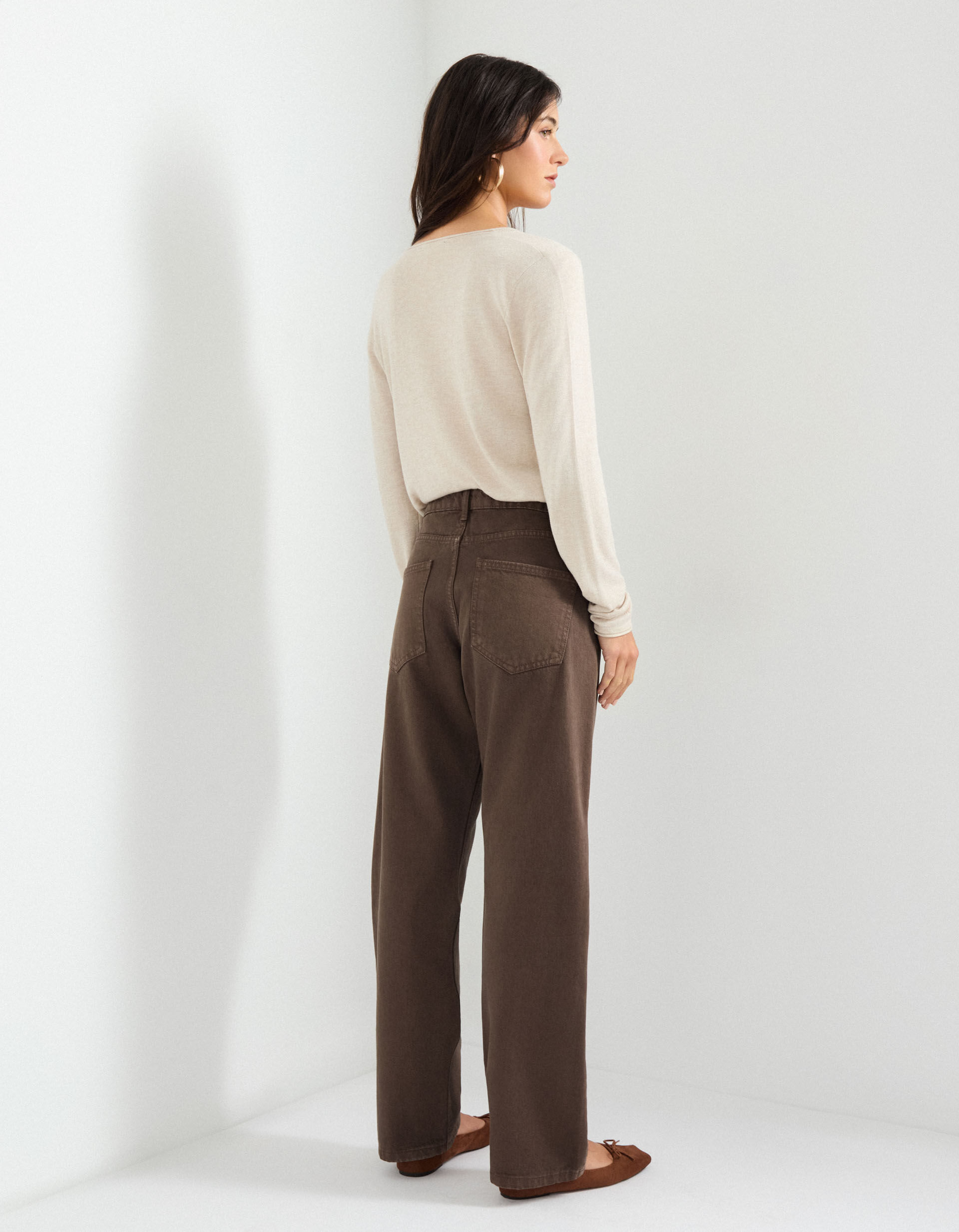 Comprar Online Cal&ccedil;as de Ganga 'Straight Fit', Mulher, Castanho Escuro