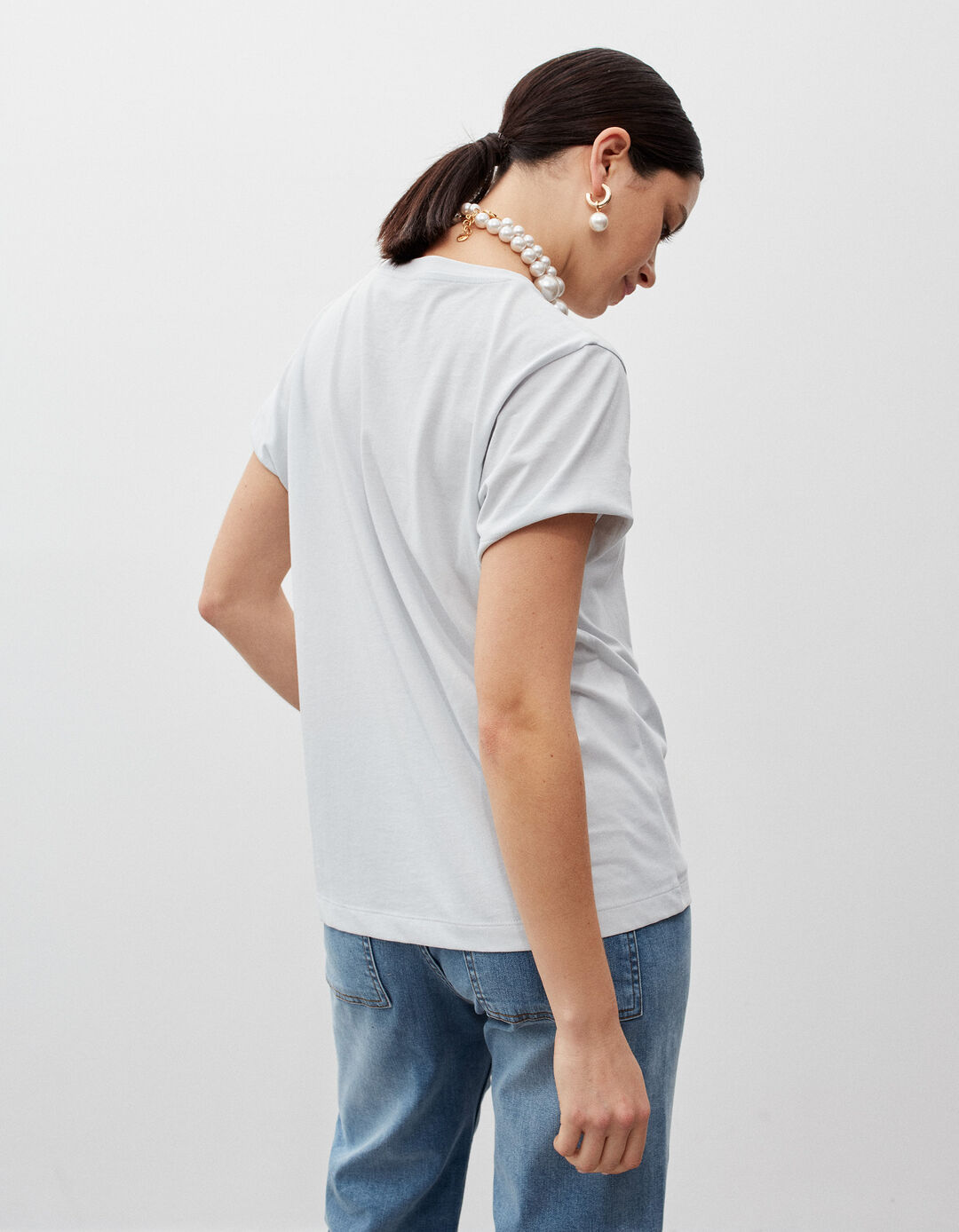 Round Neck T-shirt, Woman, Light Blue