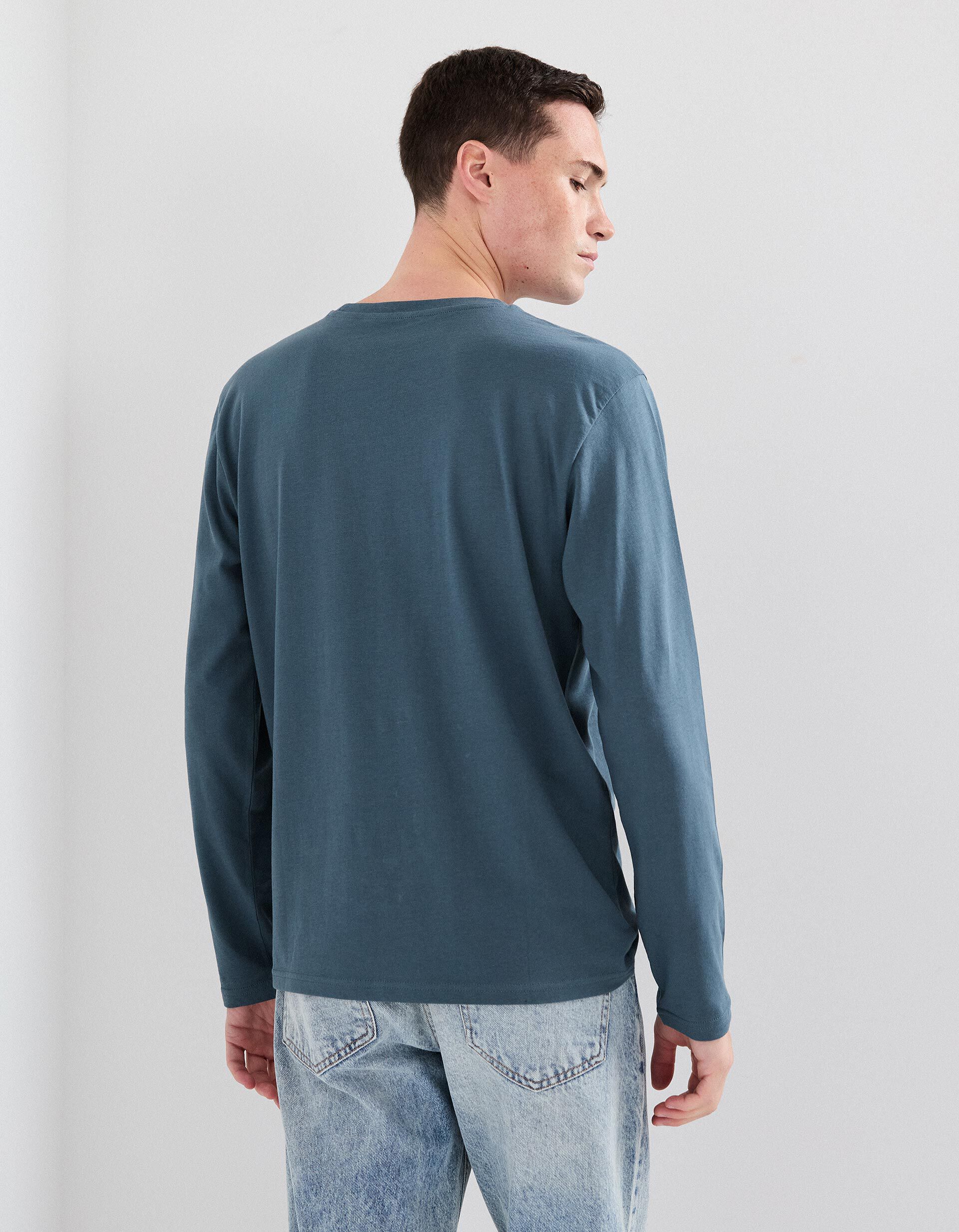 Comprar Online T-shirt de Manga Comprida, Homem, Azul