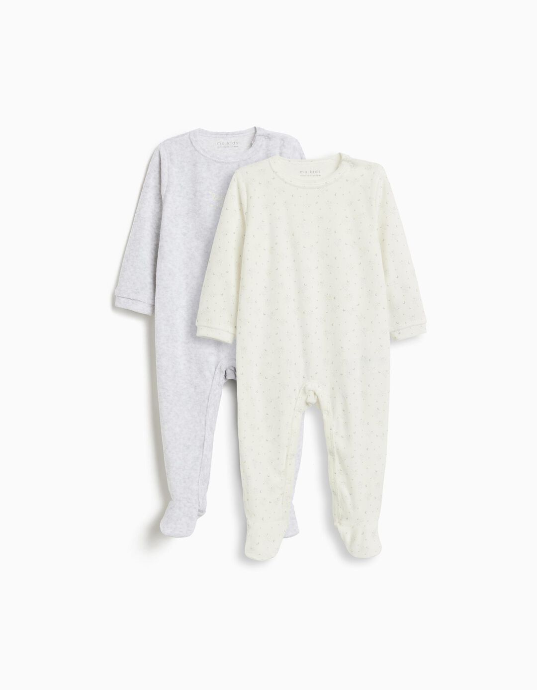Pack 2 Babygrows, Recém-Nascido, Cinzento Claro