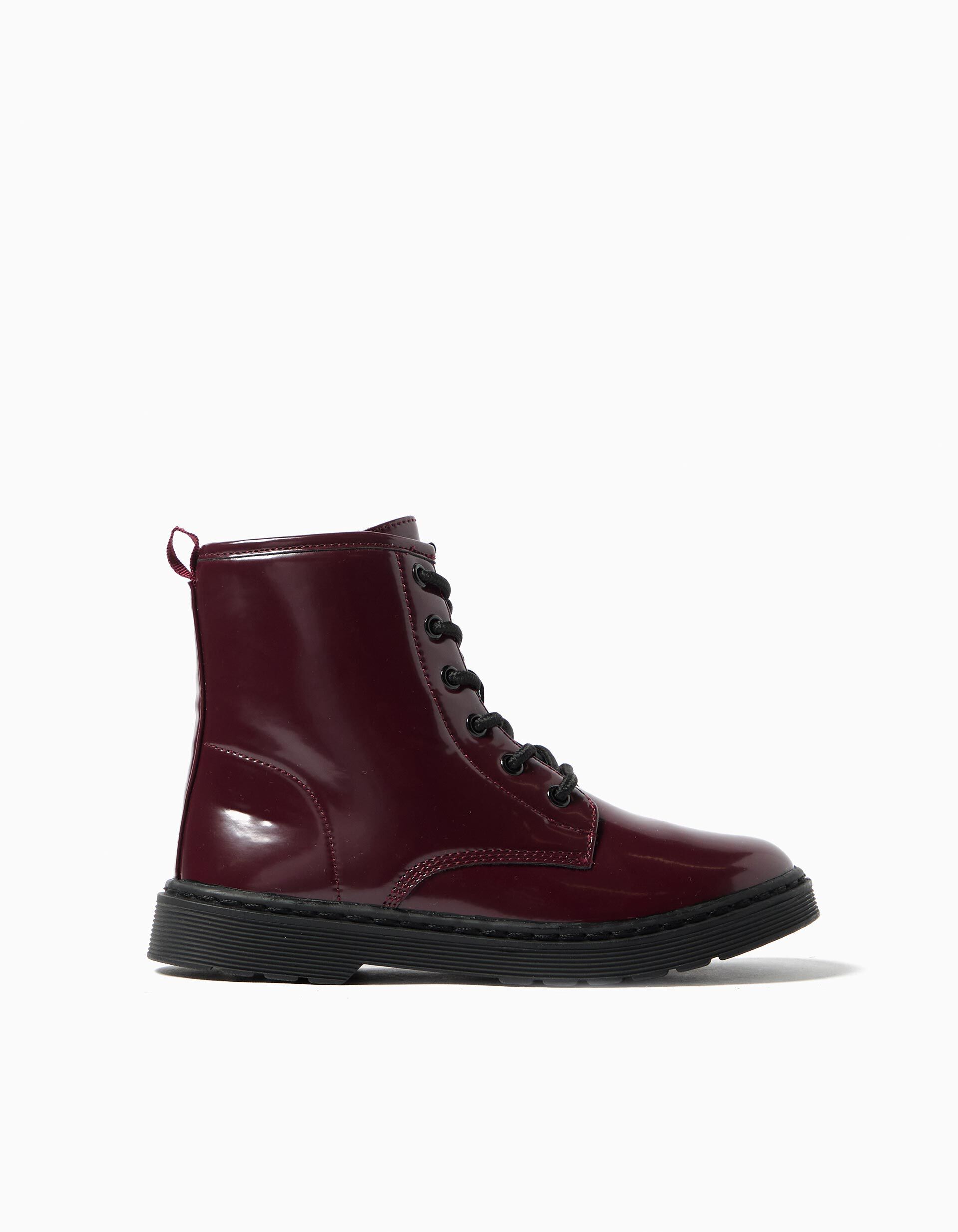 Comprar Online Botas Estilo Militar, Menina, Vermelho Escuro 