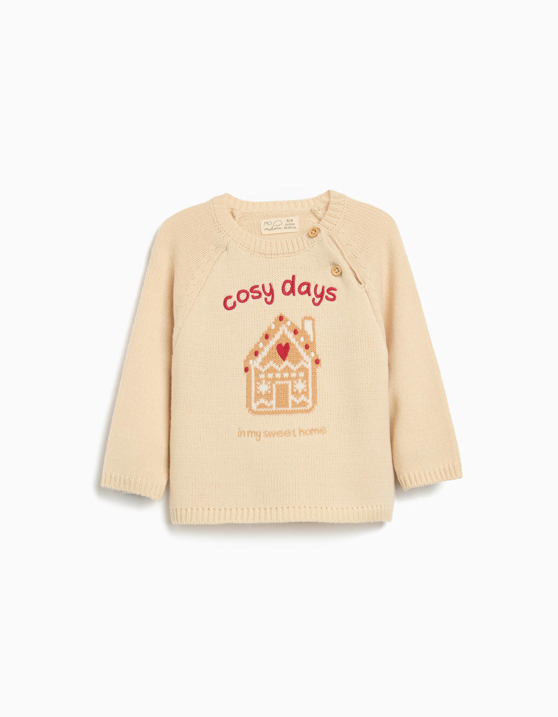 Comprar Online Camisola de Malha, Rec&eacute;m-Nascido, Bege Claro