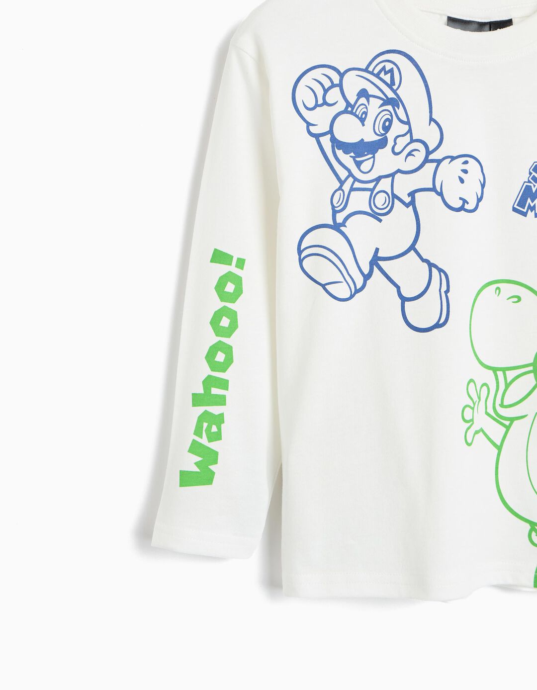 T-shirt Manga Comprida 'Super Mario', Menino, Branco