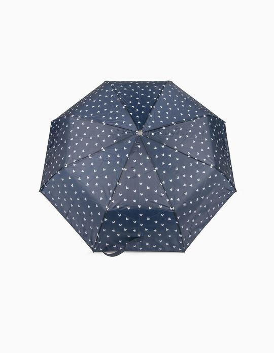 Guarda-Chuva Pequeno Cora&ccedil;&otilde;es Azul