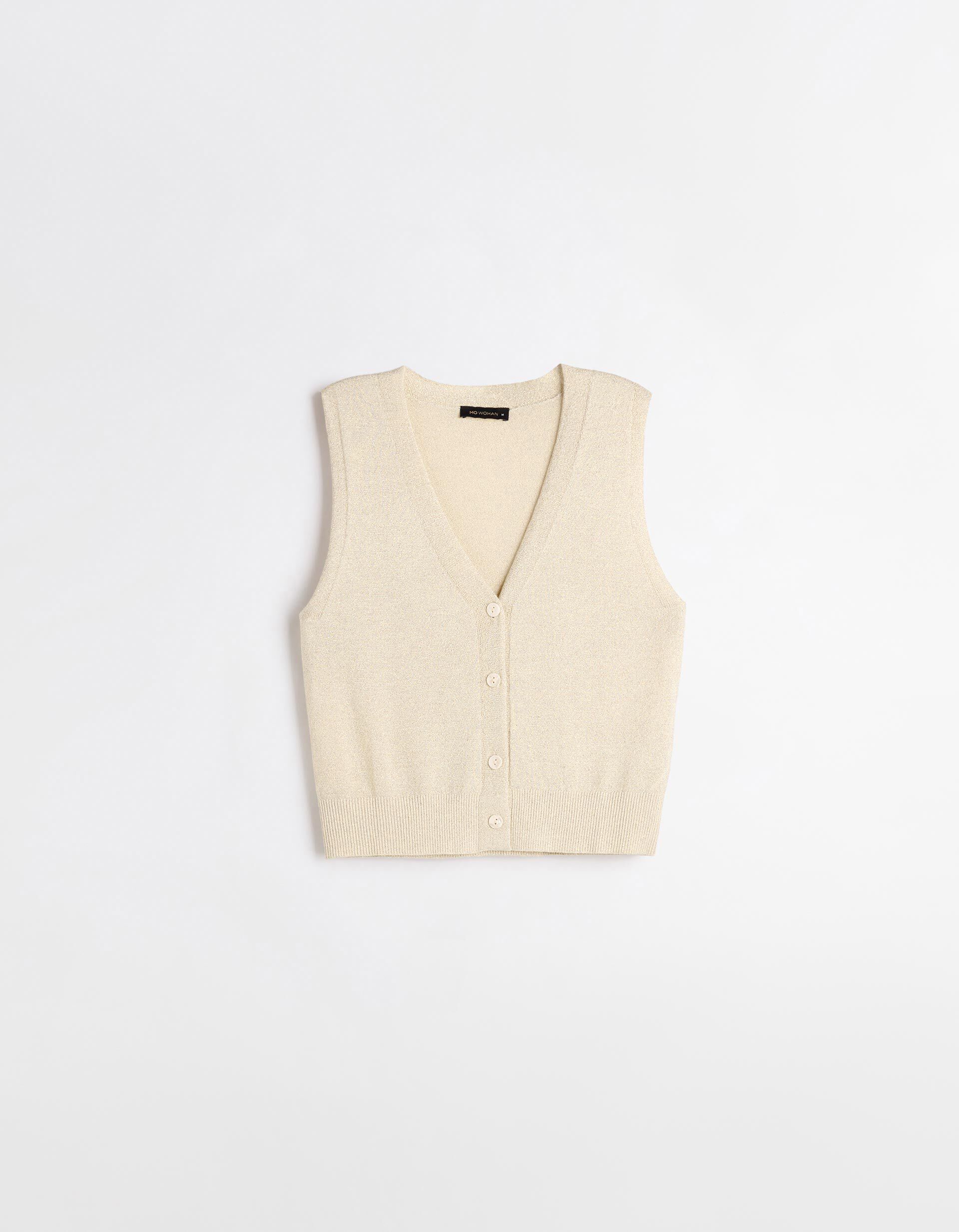 Comprar Online Colete Decote em V, Mulher, Dourado