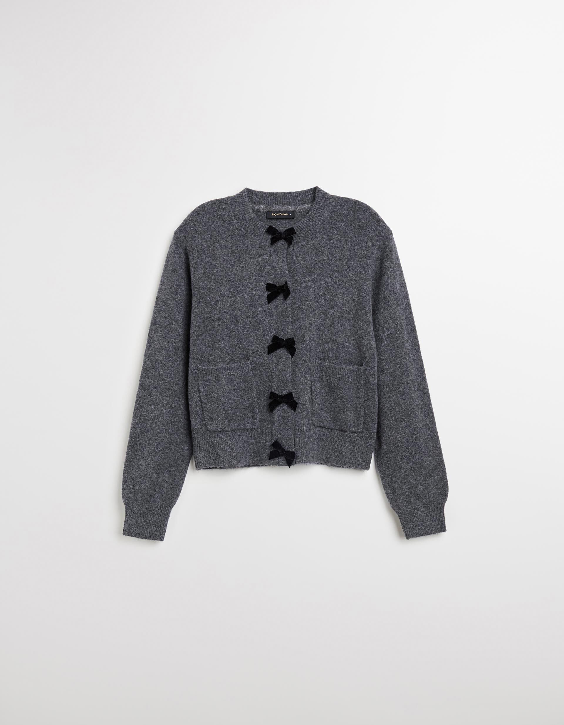 Comprar Online Casaco de Malha com La&ccedil;os, Mulher, Cinzento