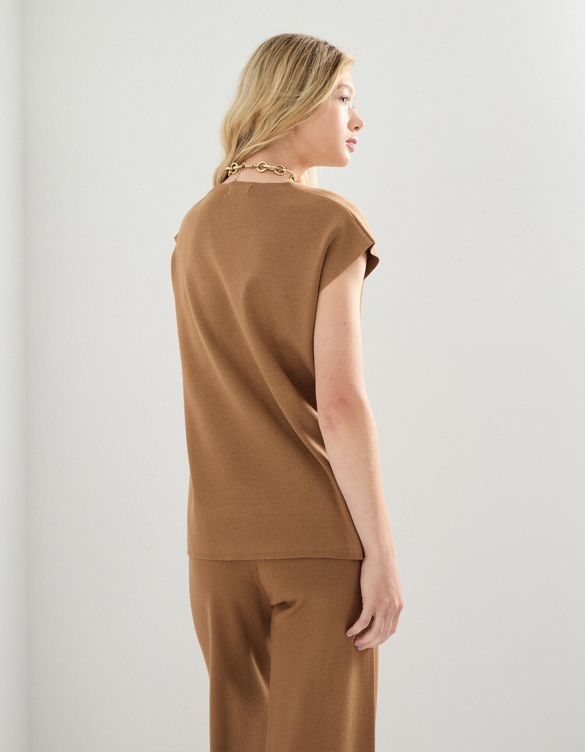 Comprar Online Colete de Malha, Mulher, Castanho Claro 