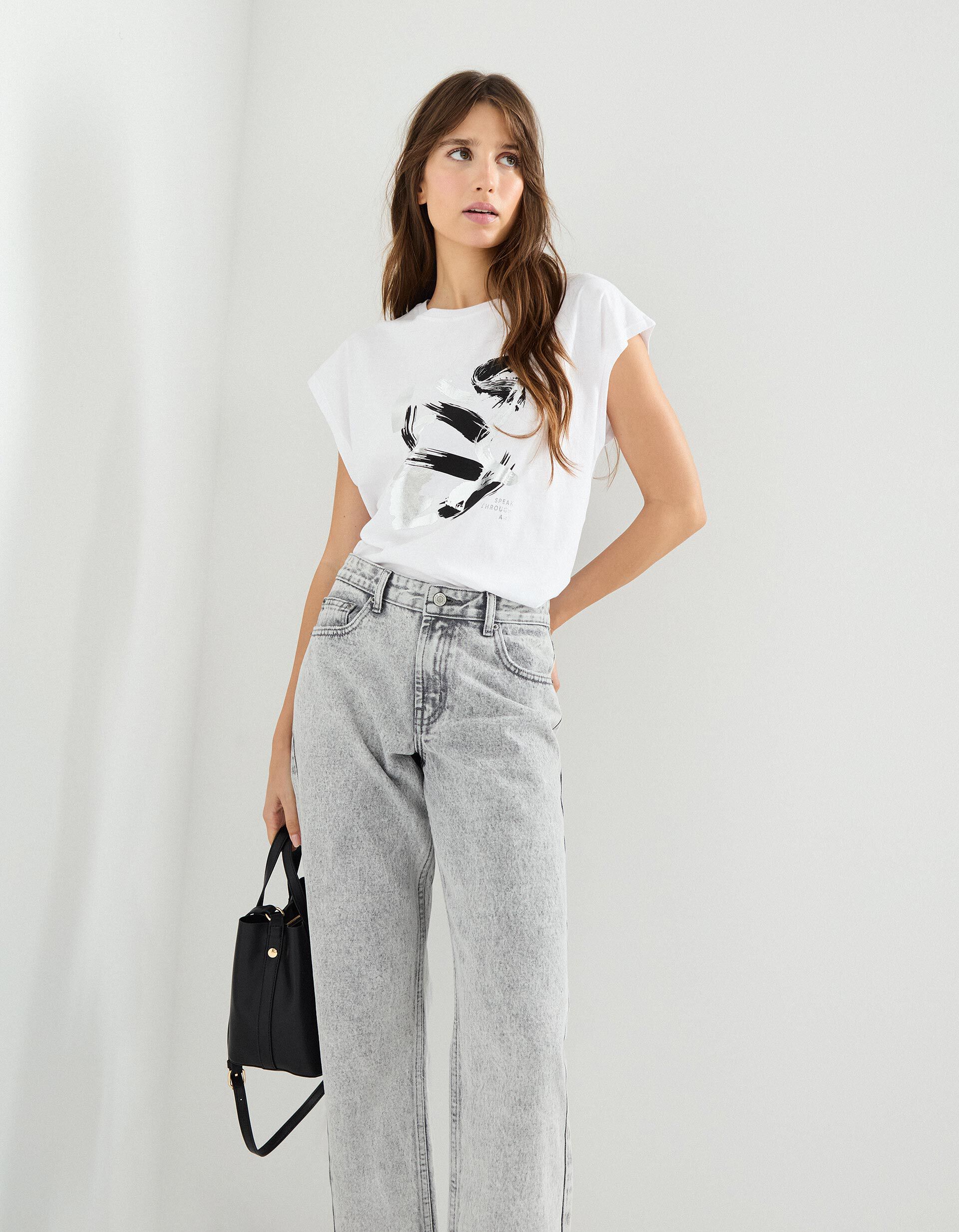 Comprar Online T-shirt Estampado Foil, Mulher, Branco