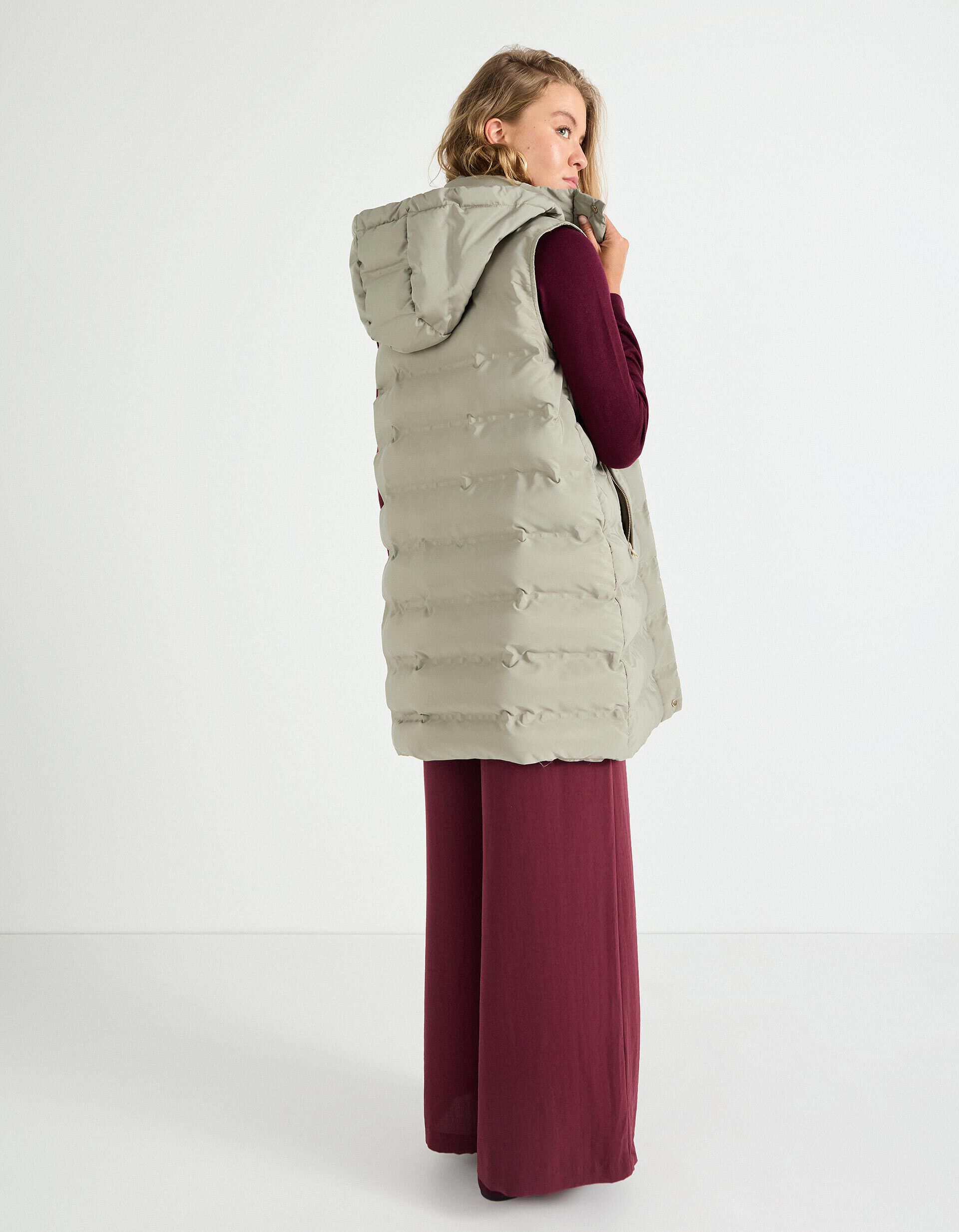 Comprar Online Colete Acolchoado Capuz, Mulher, Verde Escuro