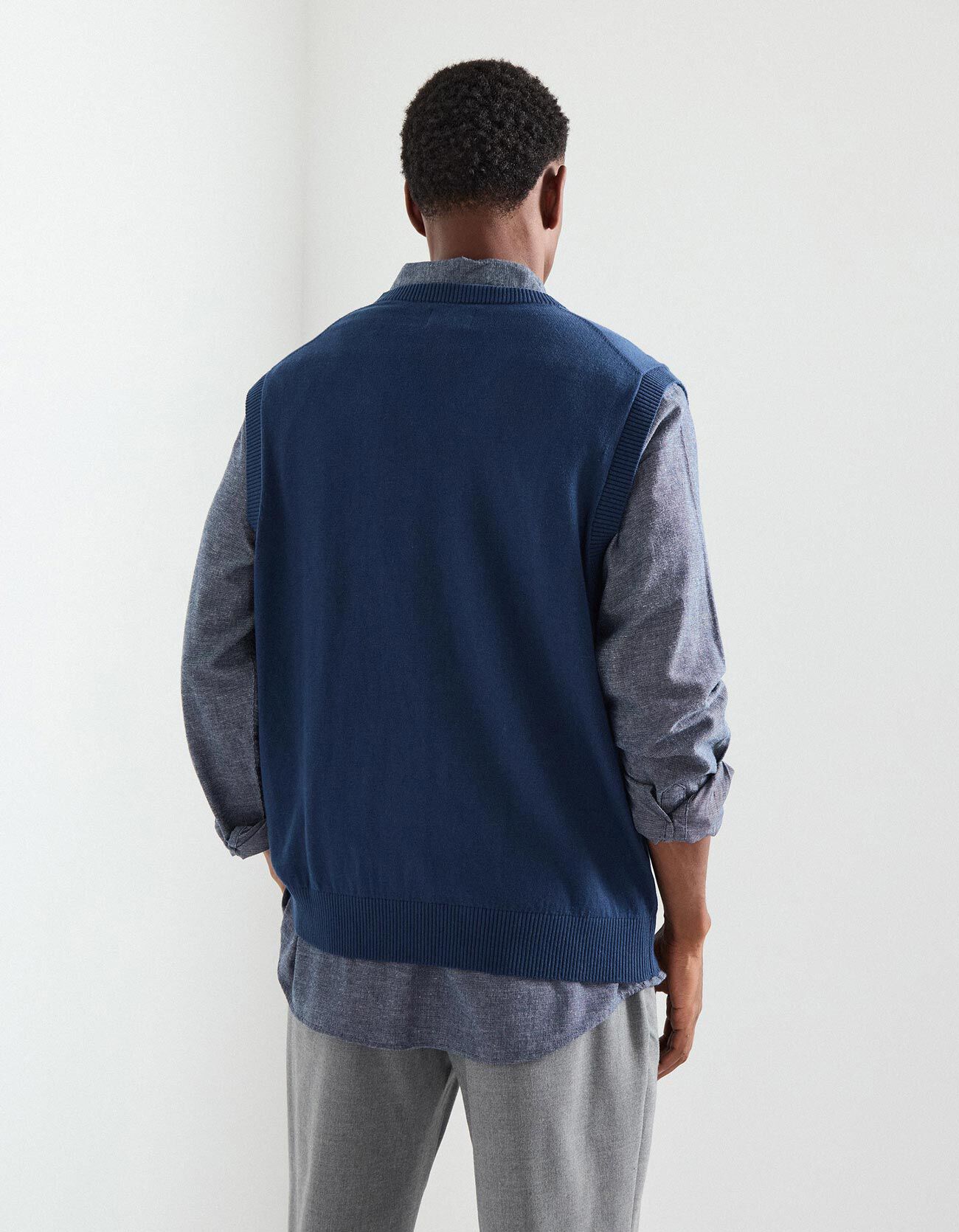 Comprar Online Colete com Caxemira, Homem, Azul Escuro