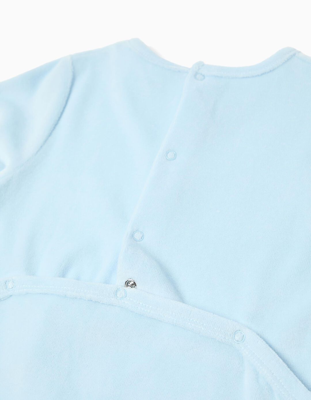 Babygrow Veludo, Recém-Nascido, Azul Claro