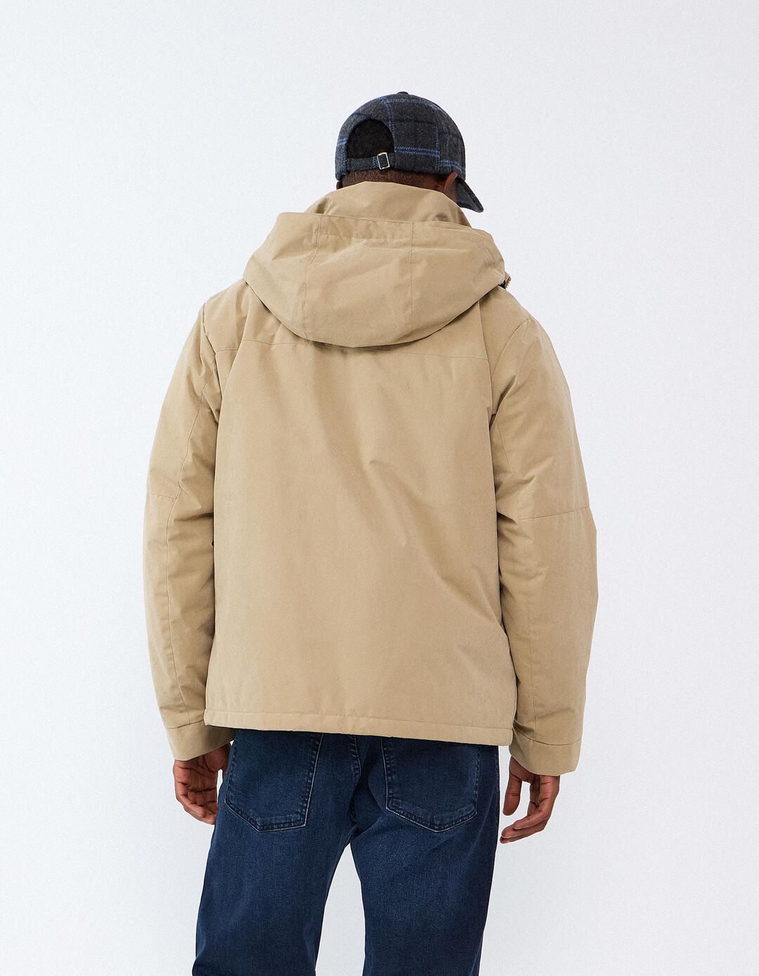 Parka T&eacute;cnica Com Capuz, Homem, Bege