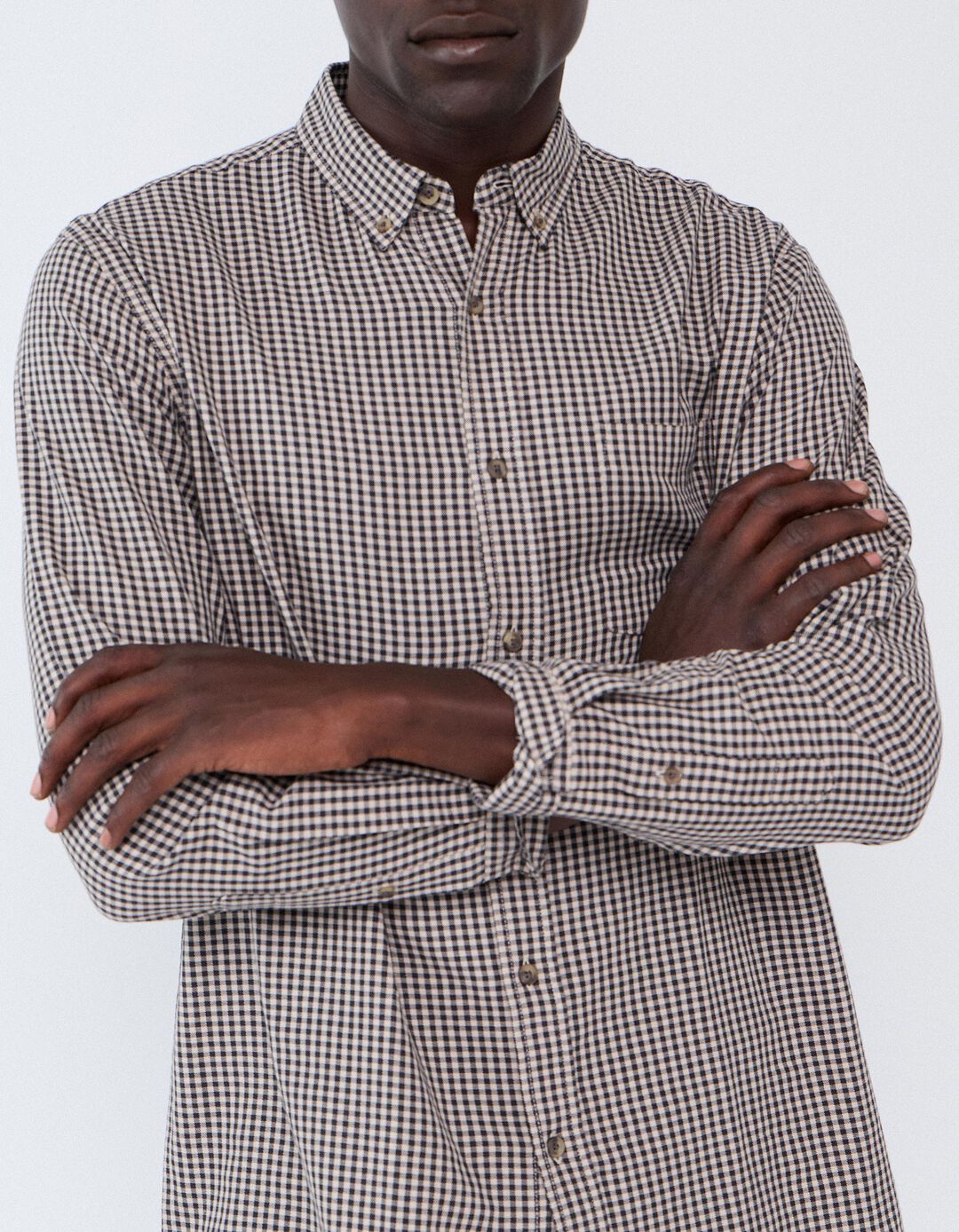 Camisa Xadrez, Homem, Bege