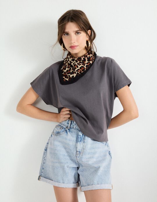 Comprar Online T-shirt, Mulher, Cinzento
