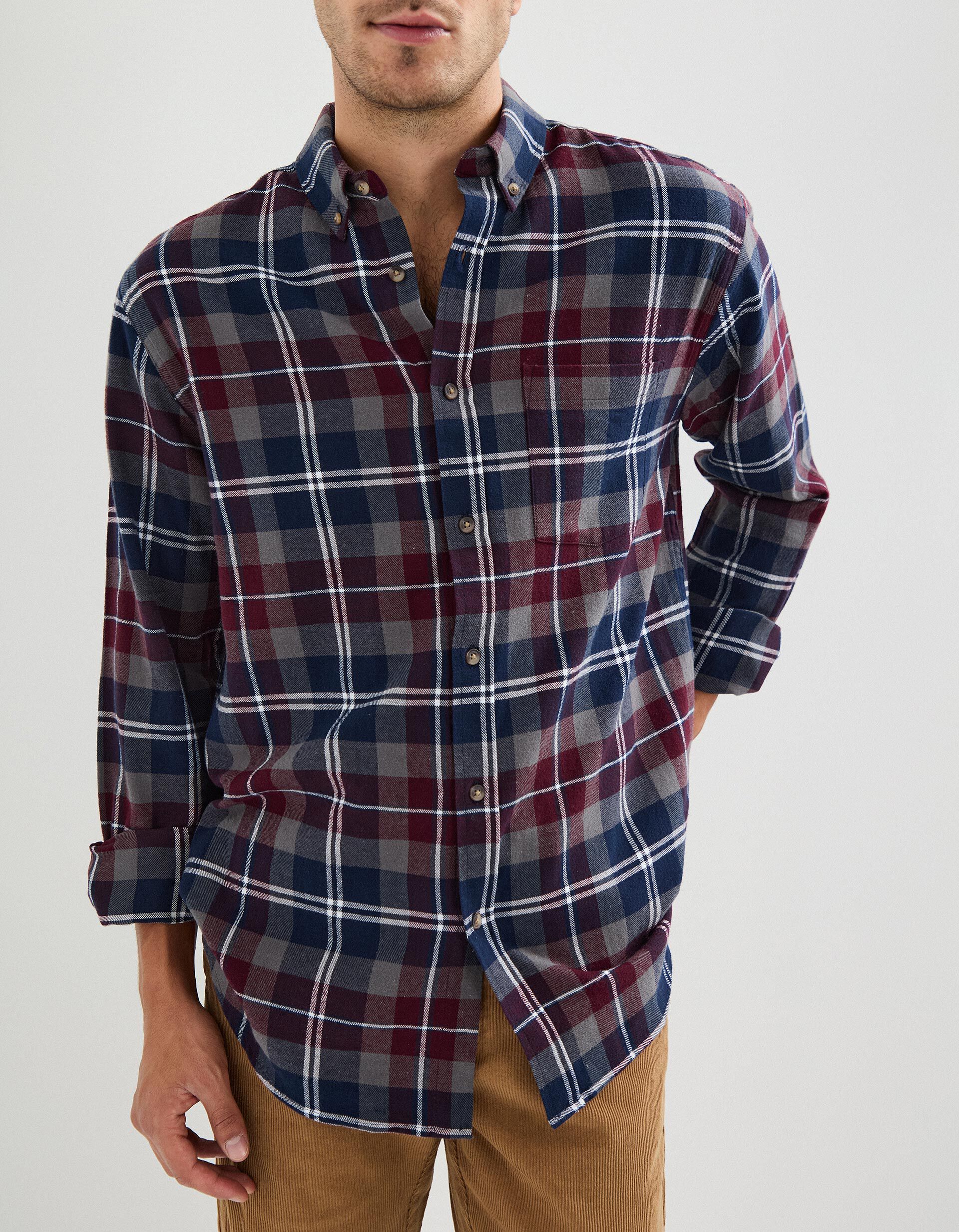 Comprar Online Camisa de Xadrez, Homem, Azul Escuro