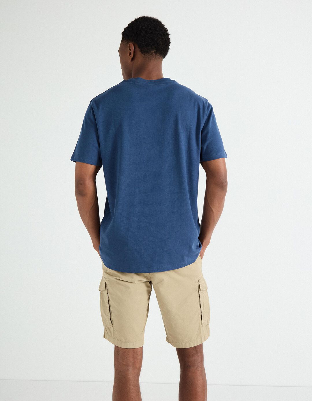 T-shirt Print, Homem, Azul Escuro