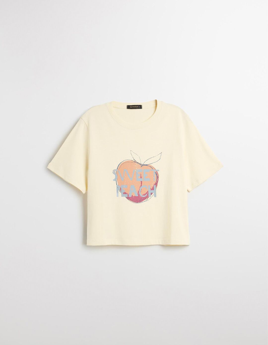 T-shirt Print, Mulher, Amarelo Claro