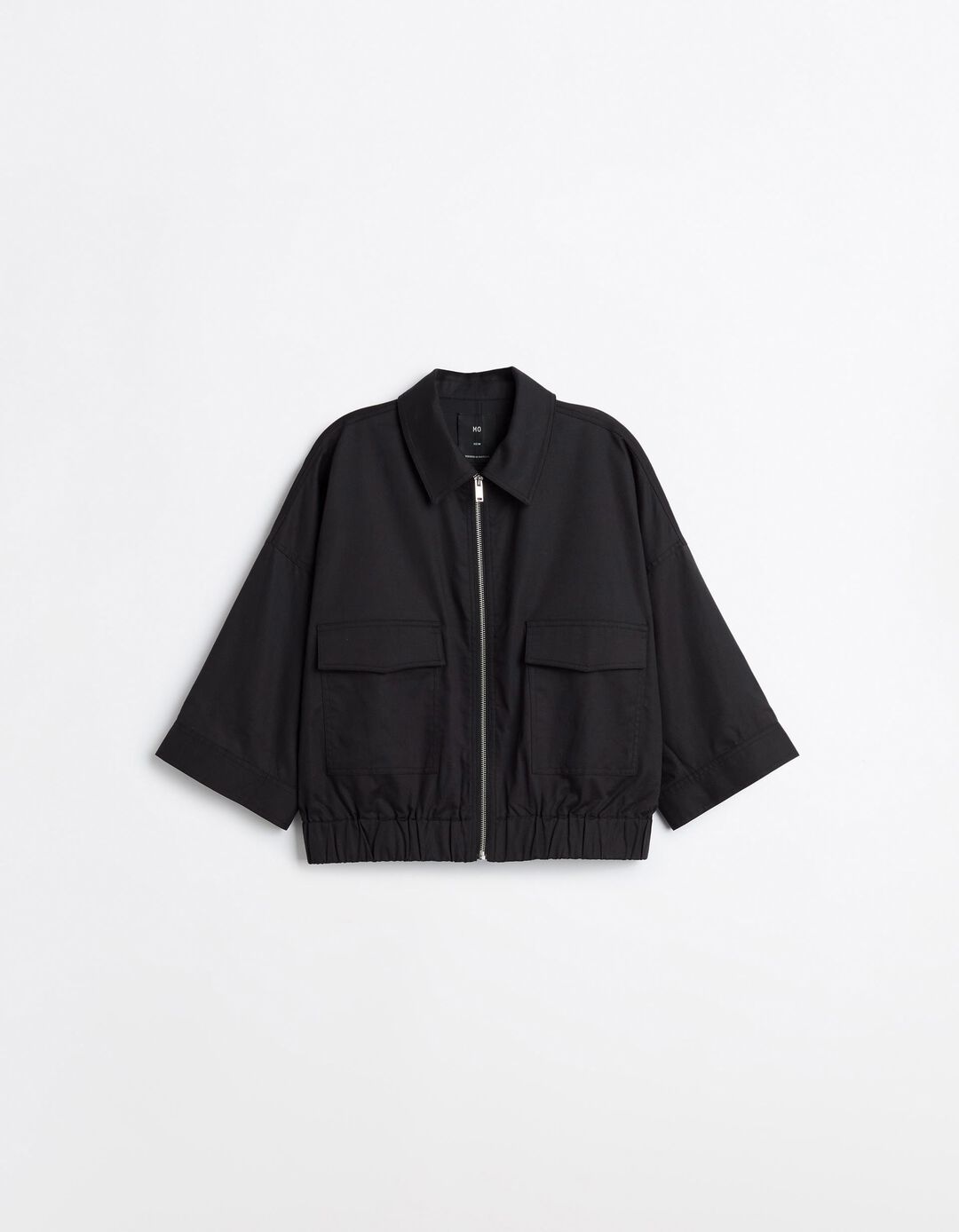 Casaco Bomber Com Linho, Mulher, Preto