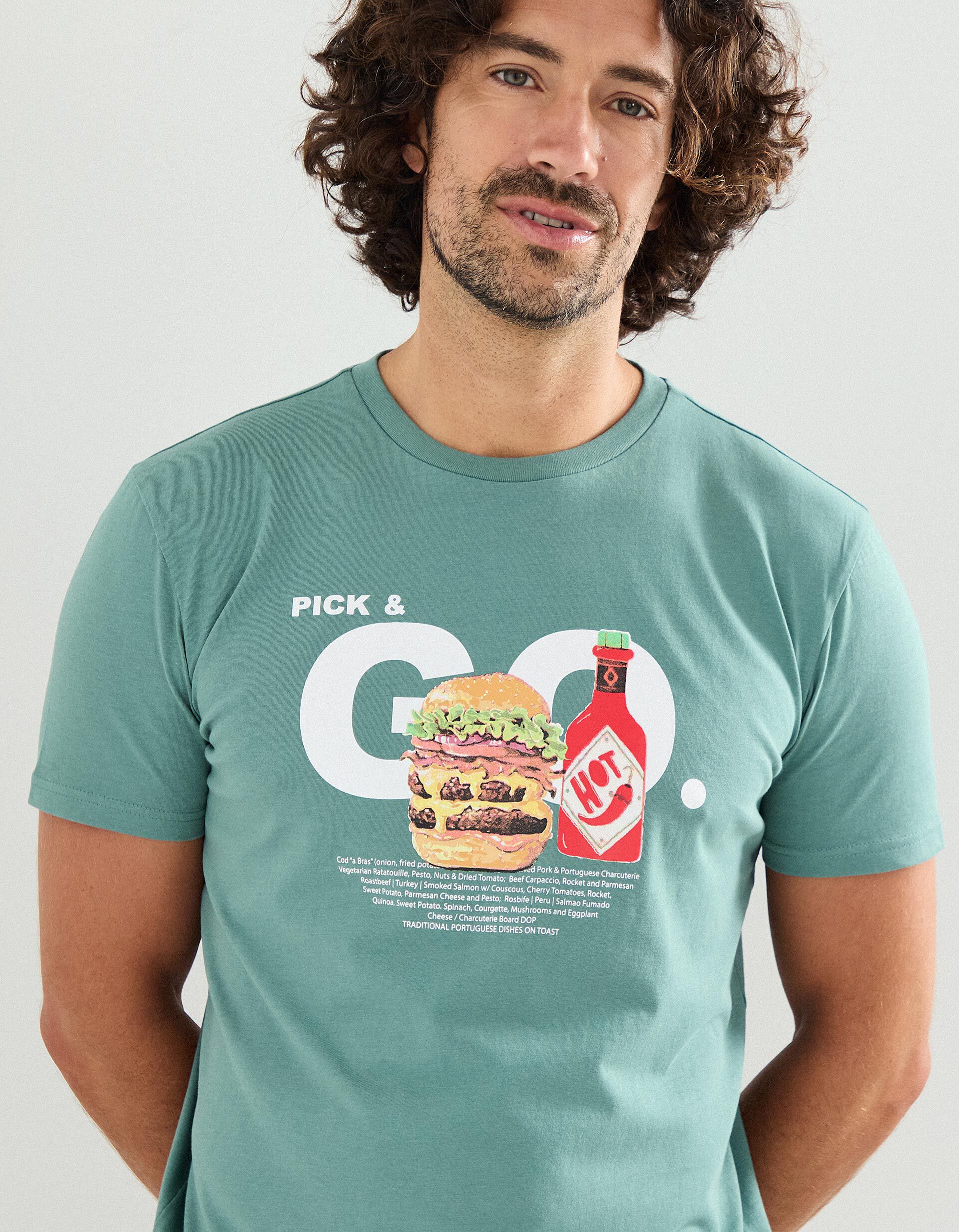 Comprar Online T-shirt Print, Homem, Verde Escuro