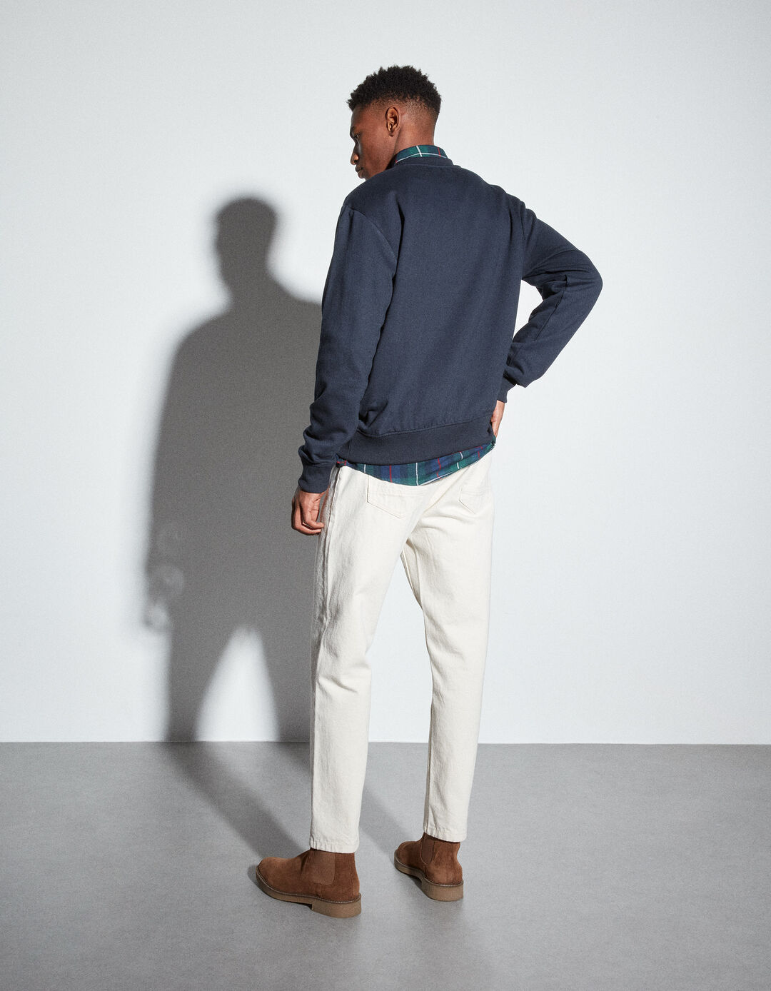 'Christmas' Fleece Sweatshirt, Men, Dark Blue