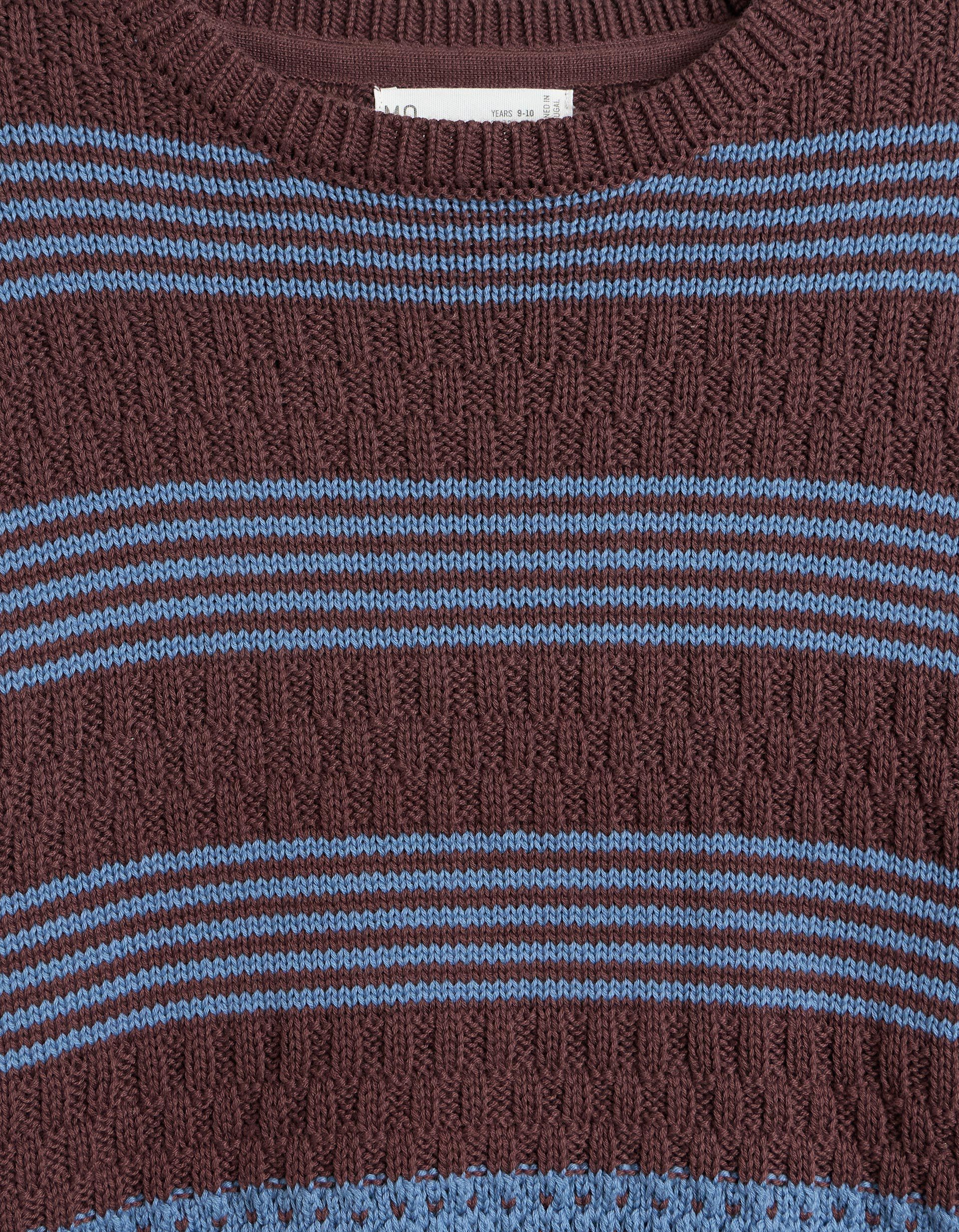 Comprar Online Camisola Tricotada &Agrave;s Riscas, Menina, Castanho