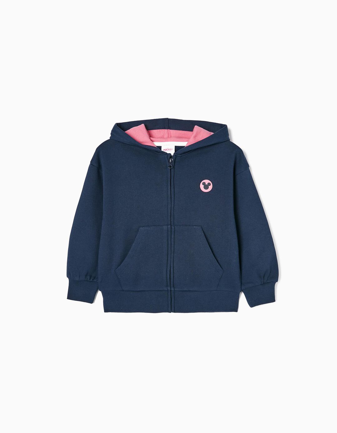 Brushed Cotton Jacket for Girls 'Minnie', Dark Blue/Pink
