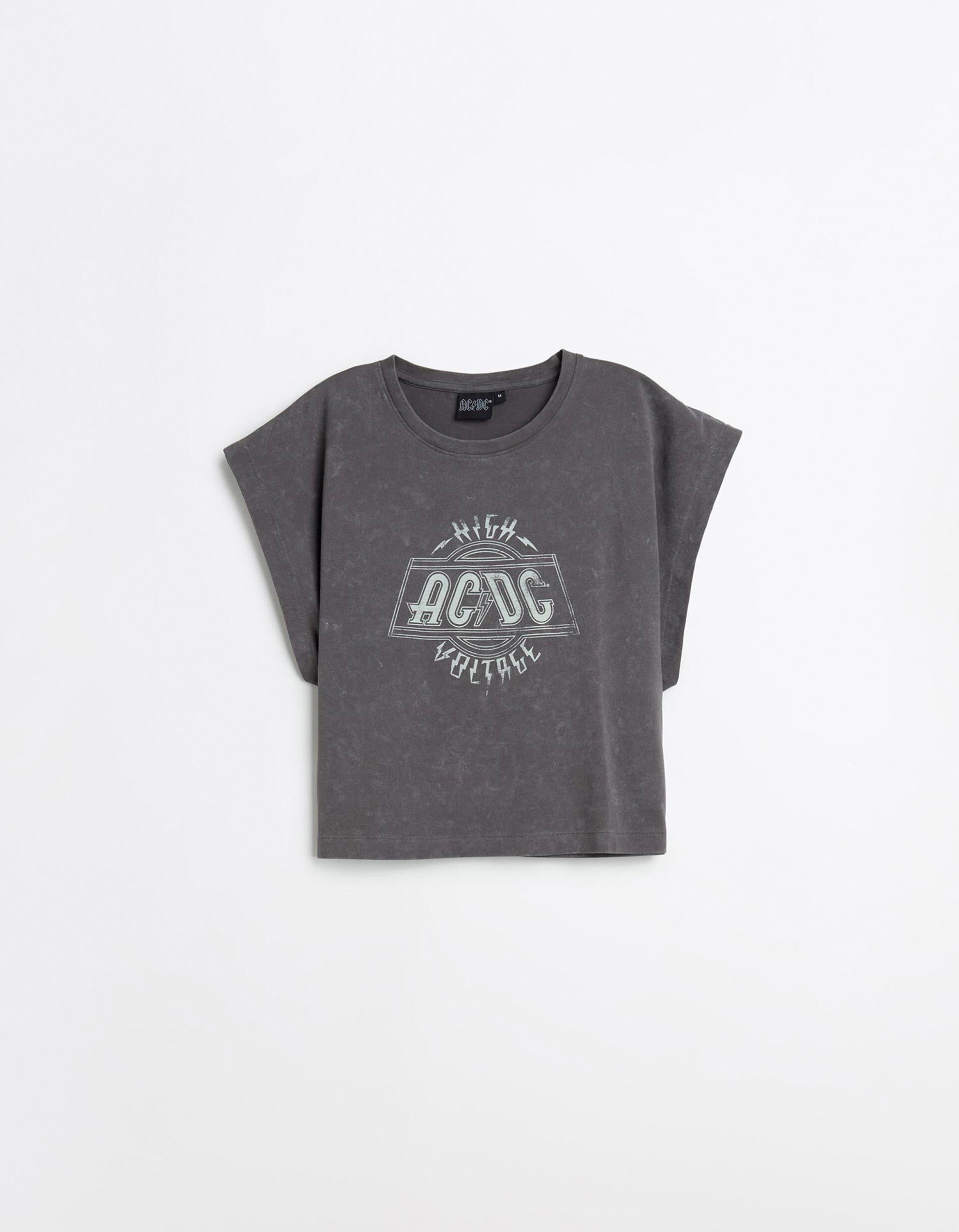 Comprar Online T-shirt AC/DC, Mulher, Cinzento Escuro