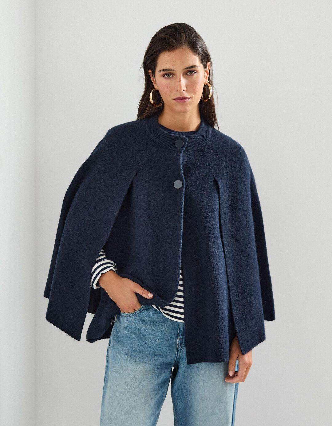 Capa de Malha, Mulher, Azul Escuro 