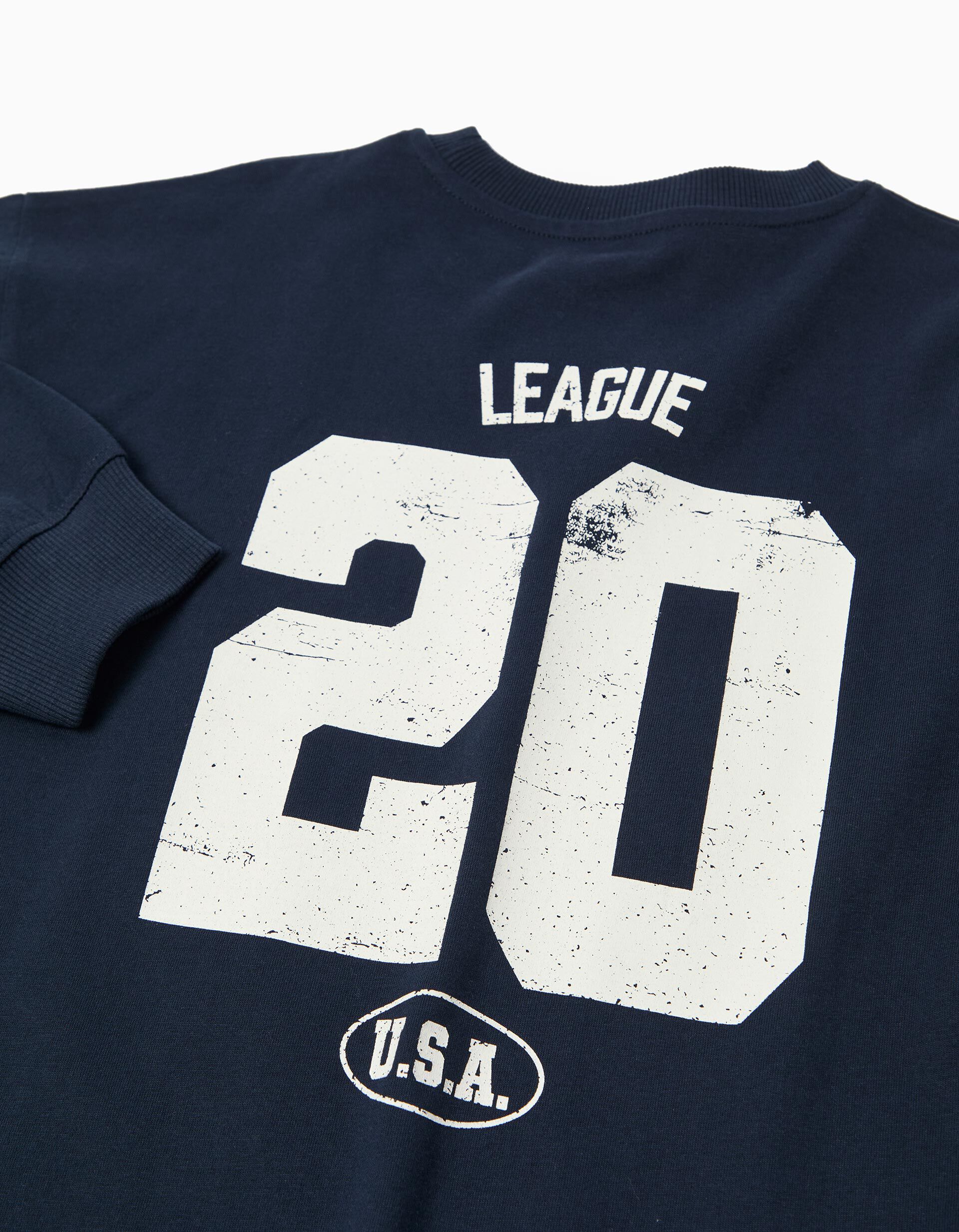 Comprar Online T-shirt de Manga Comprida, Menino, Azul Escuro