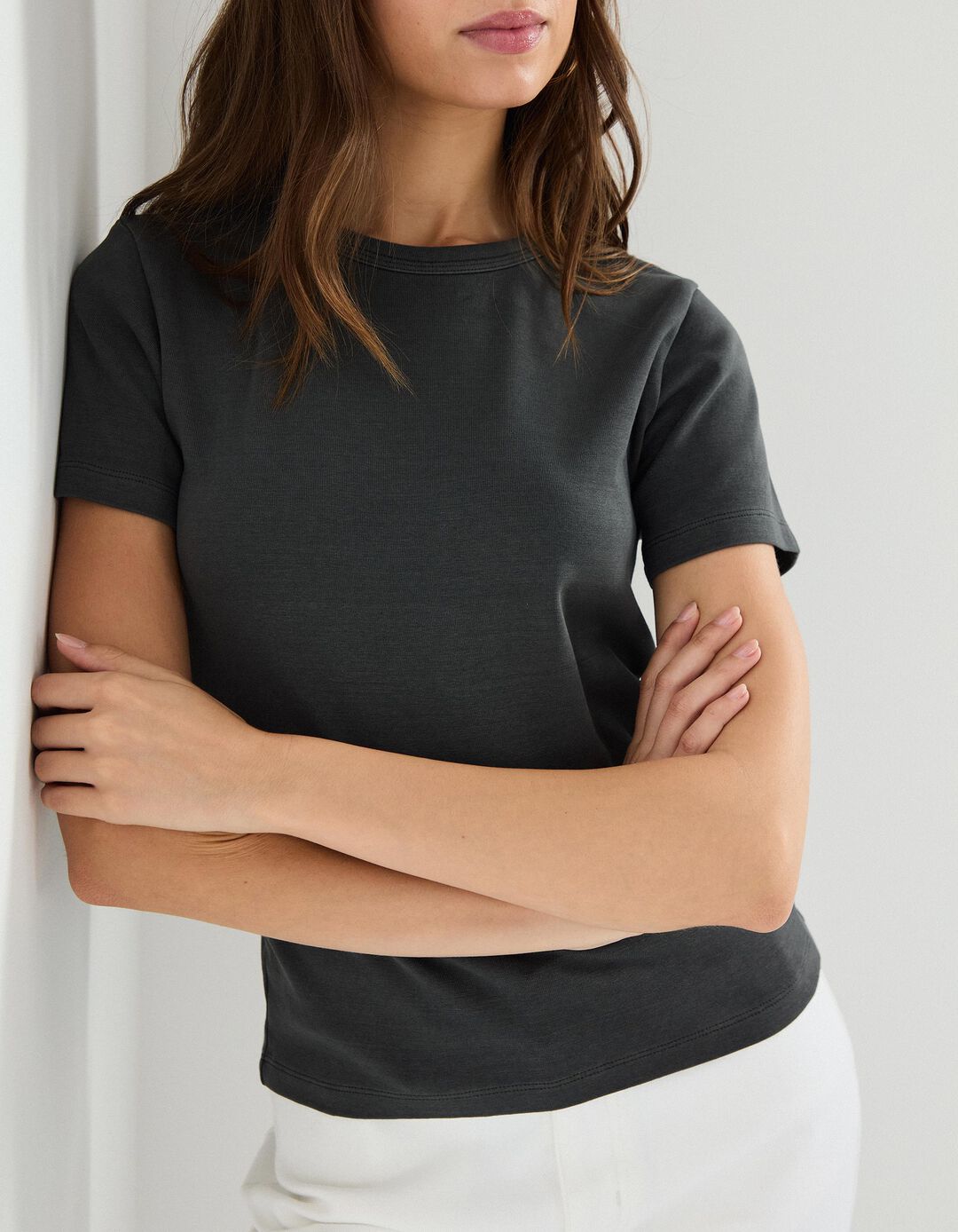 T-shirt, Mulher, Cinzento Escuro