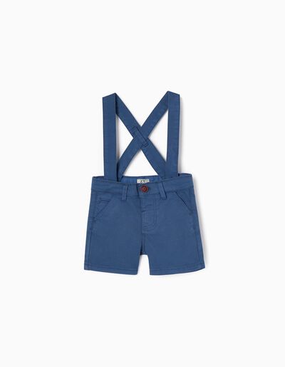 Dobby Shorts With Removable Straps for Baby Boys 'B&S', Blue