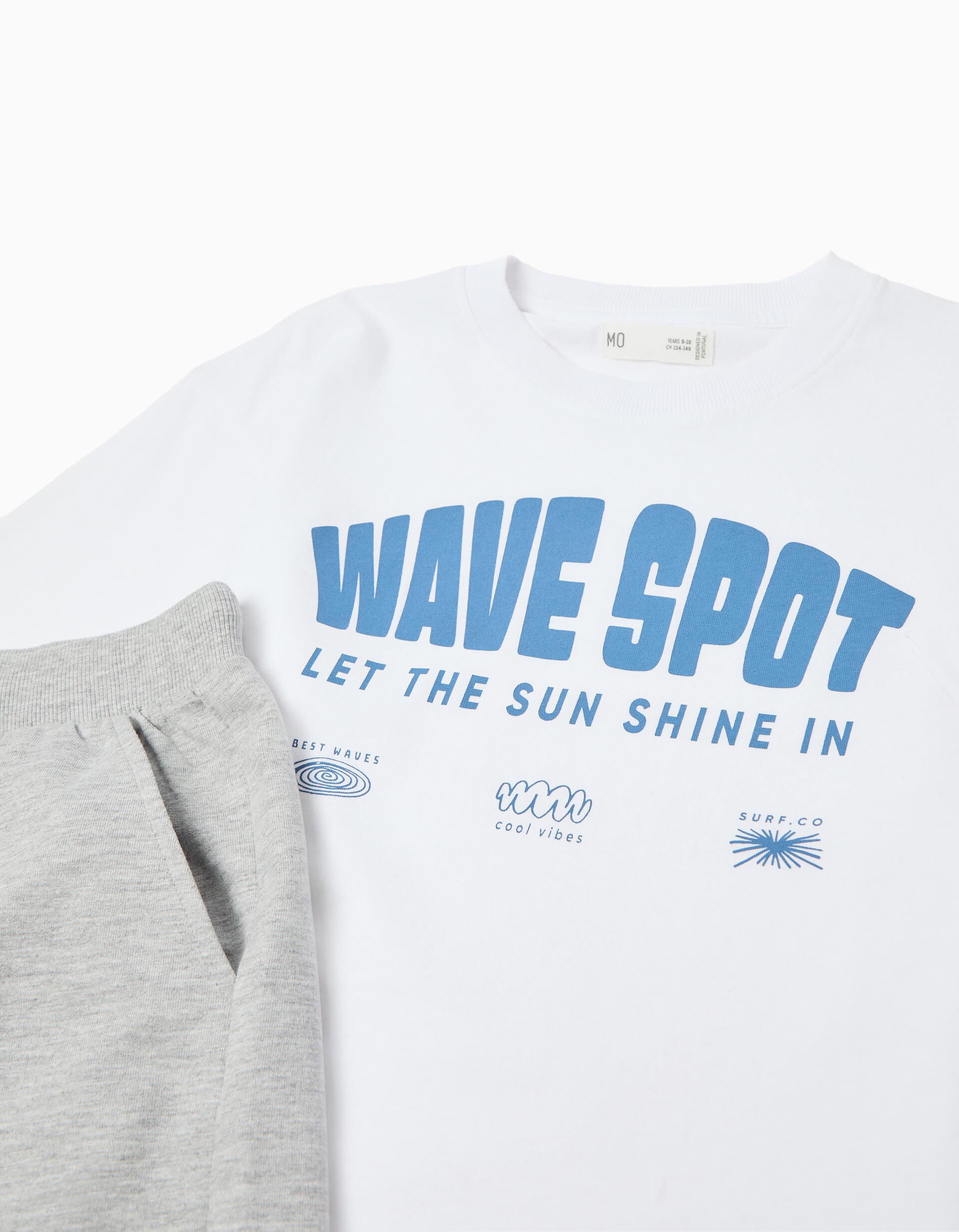 Comprar Online Conjunto T-shirt e Cal&ccedil;&otilde;es, Menino, Cinzento Claro