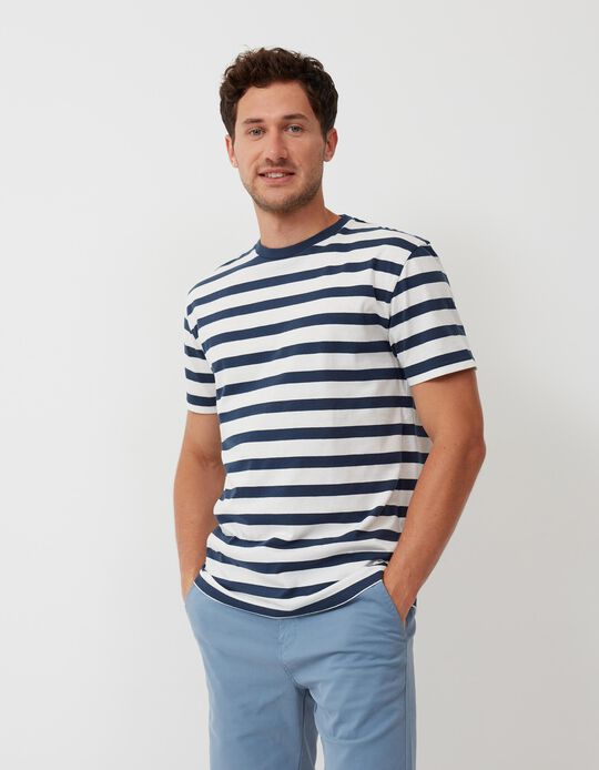 Striped T-shirt, Men, Dark Blue