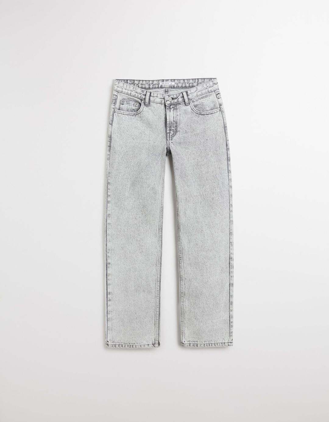 Calças de Ganga 'Straight Fit', Mulher, Cinzento