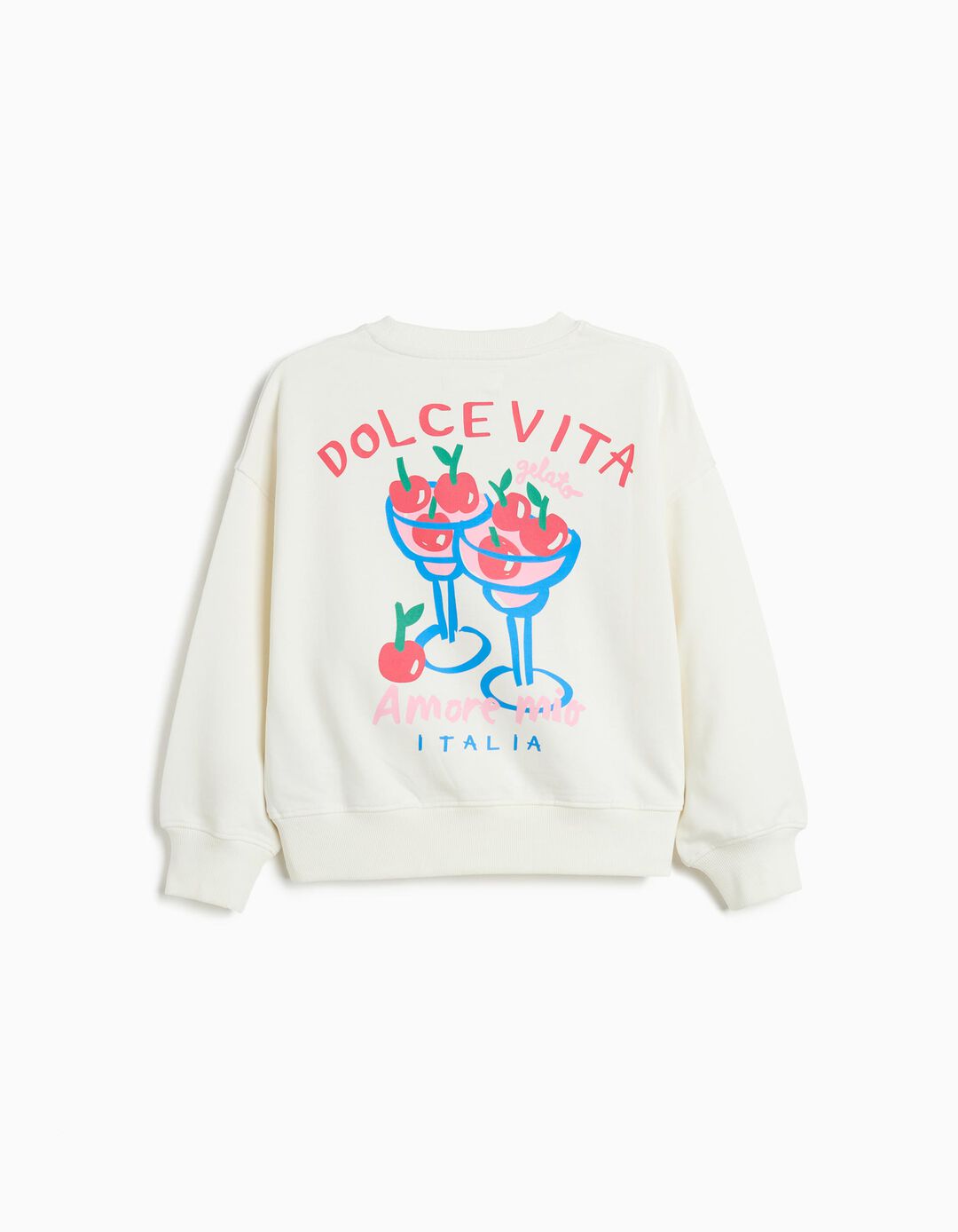 Sweatshirt de Felpa, Menina, Branco