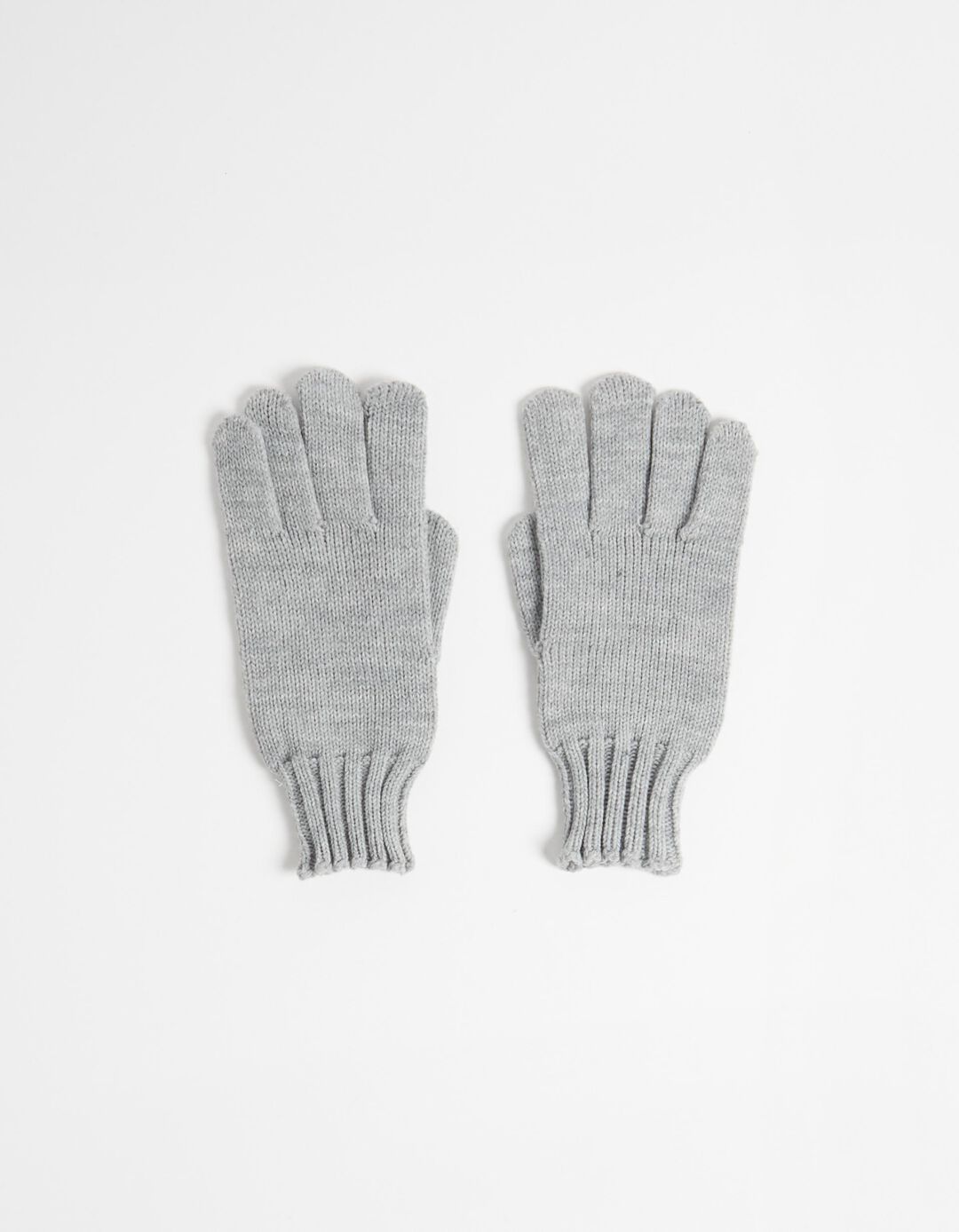 Knitted Gloves, Men, Gray