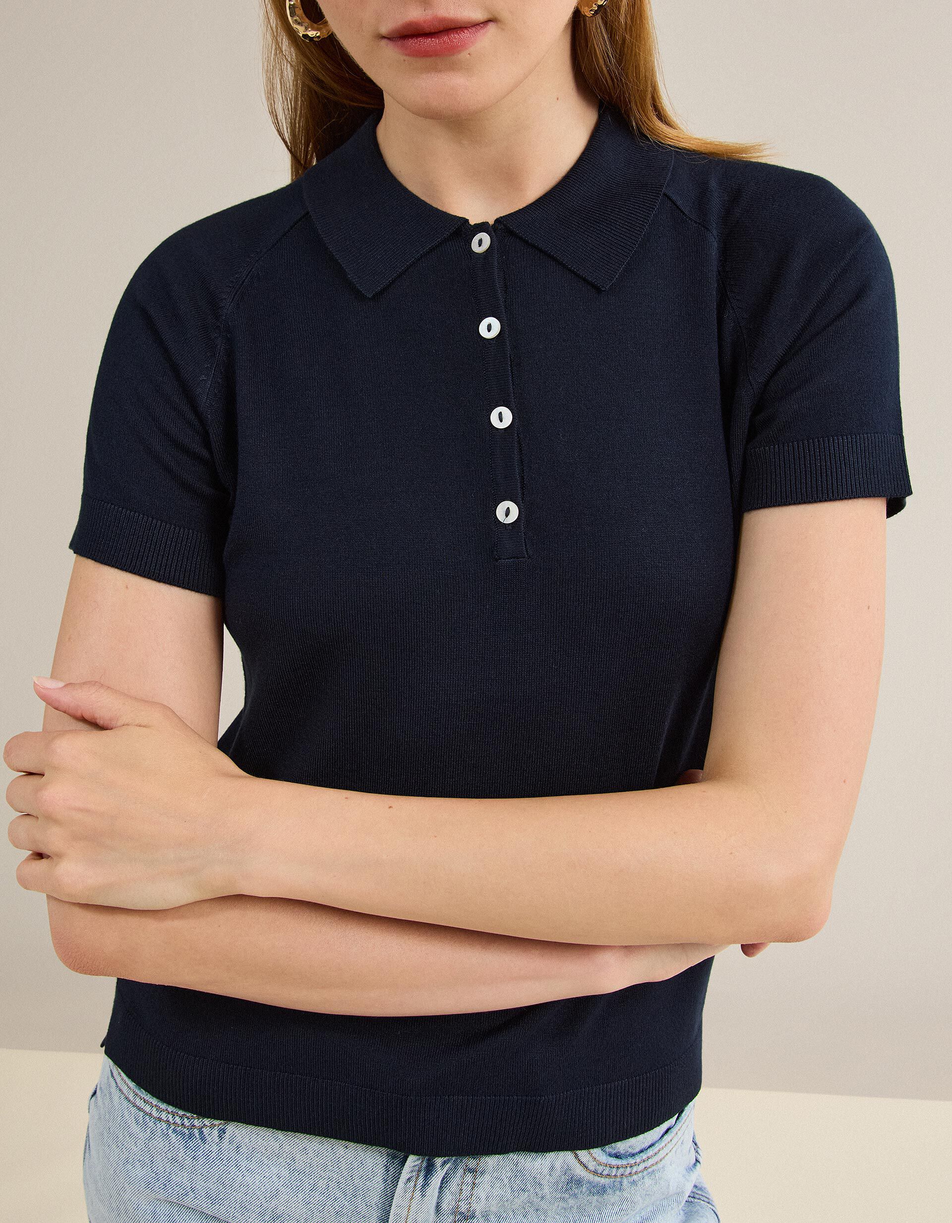 Comprar Online Polo Manga Curta, Mulher, Azul Escuro