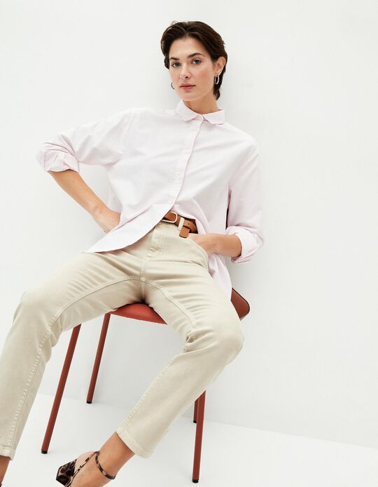 Comprar Online Camisa de Manga Comprida Oxford, Mulher, Rosa