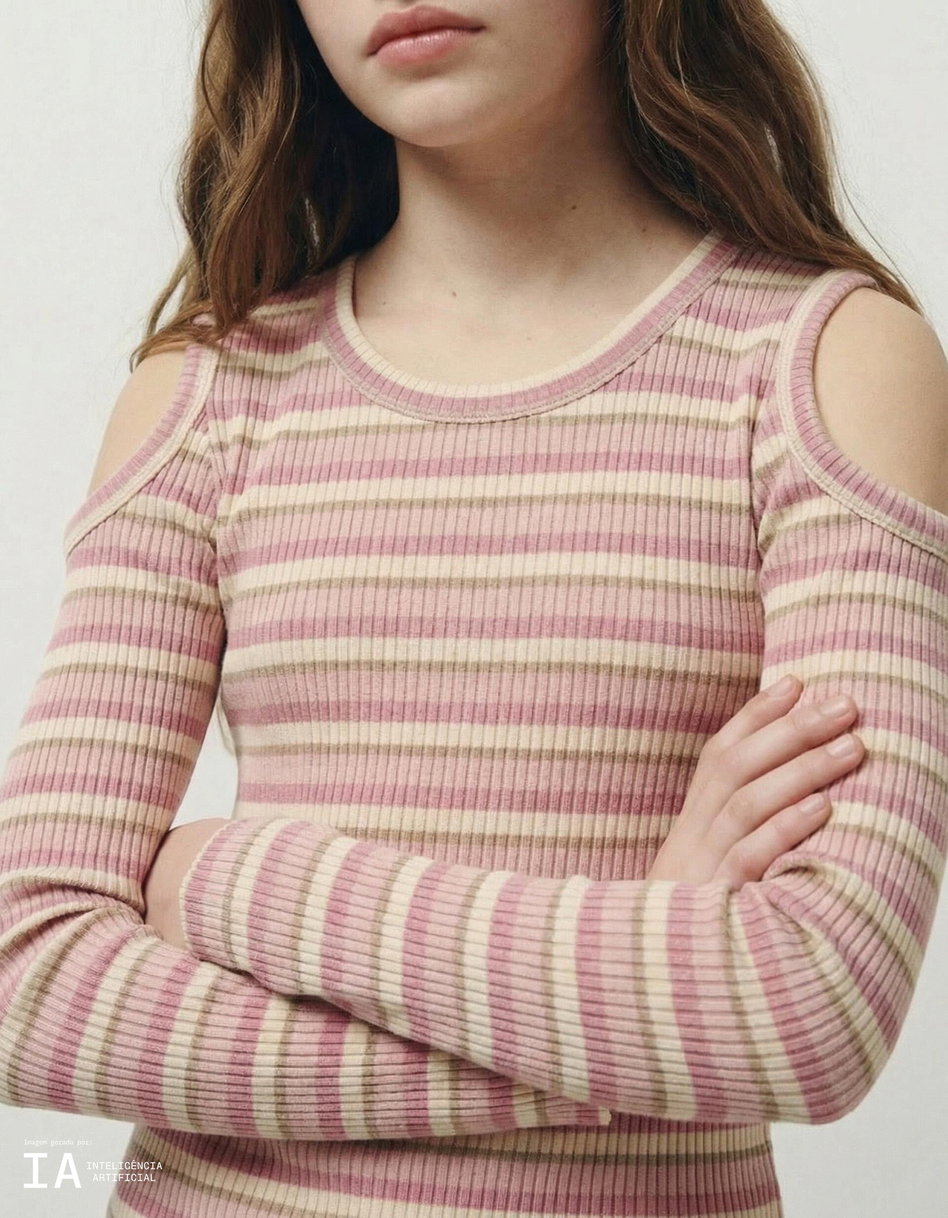 Comprar Online T-shirt Manga Comprida Cut Out, Menina, Rosa Claro