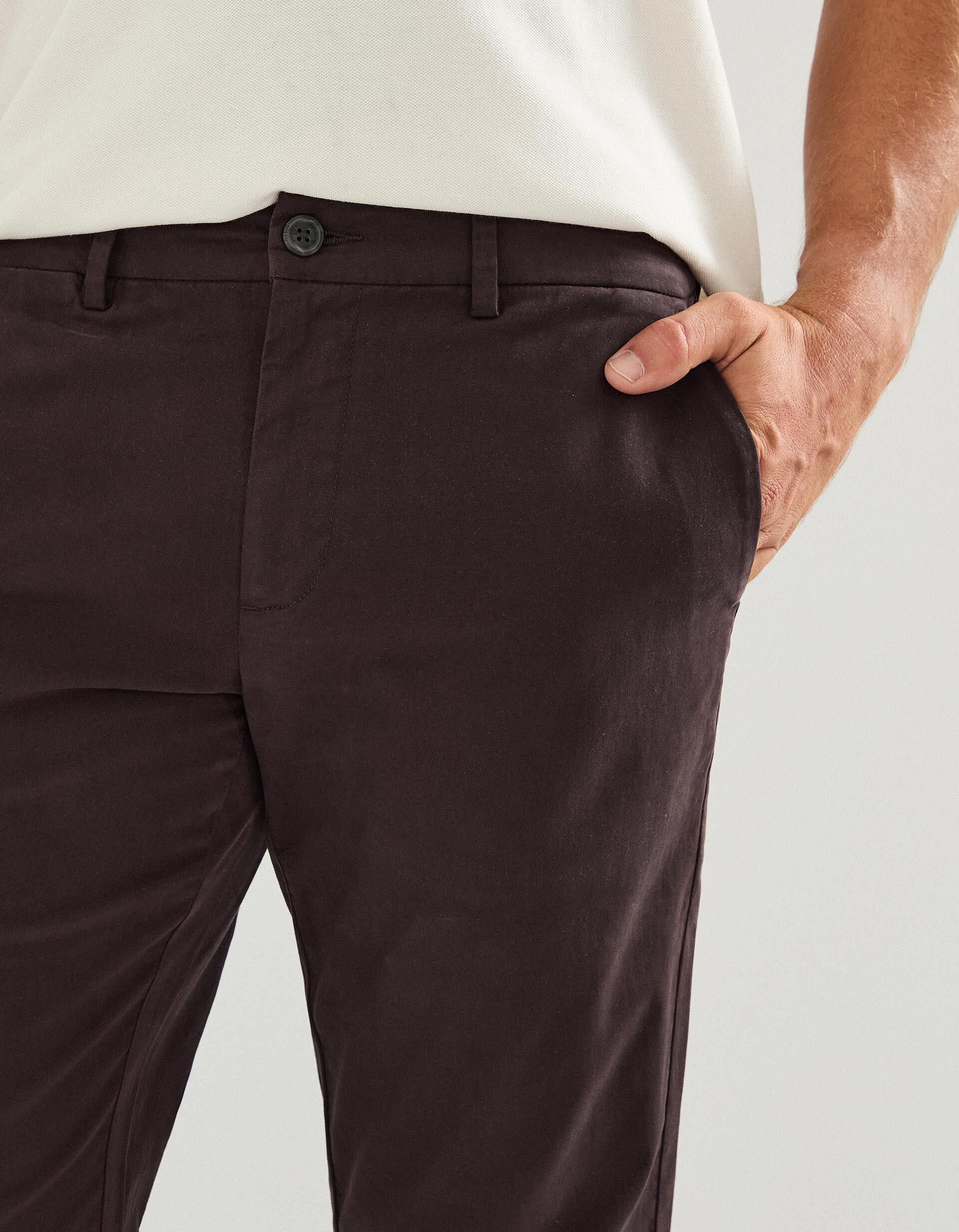 Comprar Online Cal&ccedil;as Chino Slim, Homem, Castanho Escuro