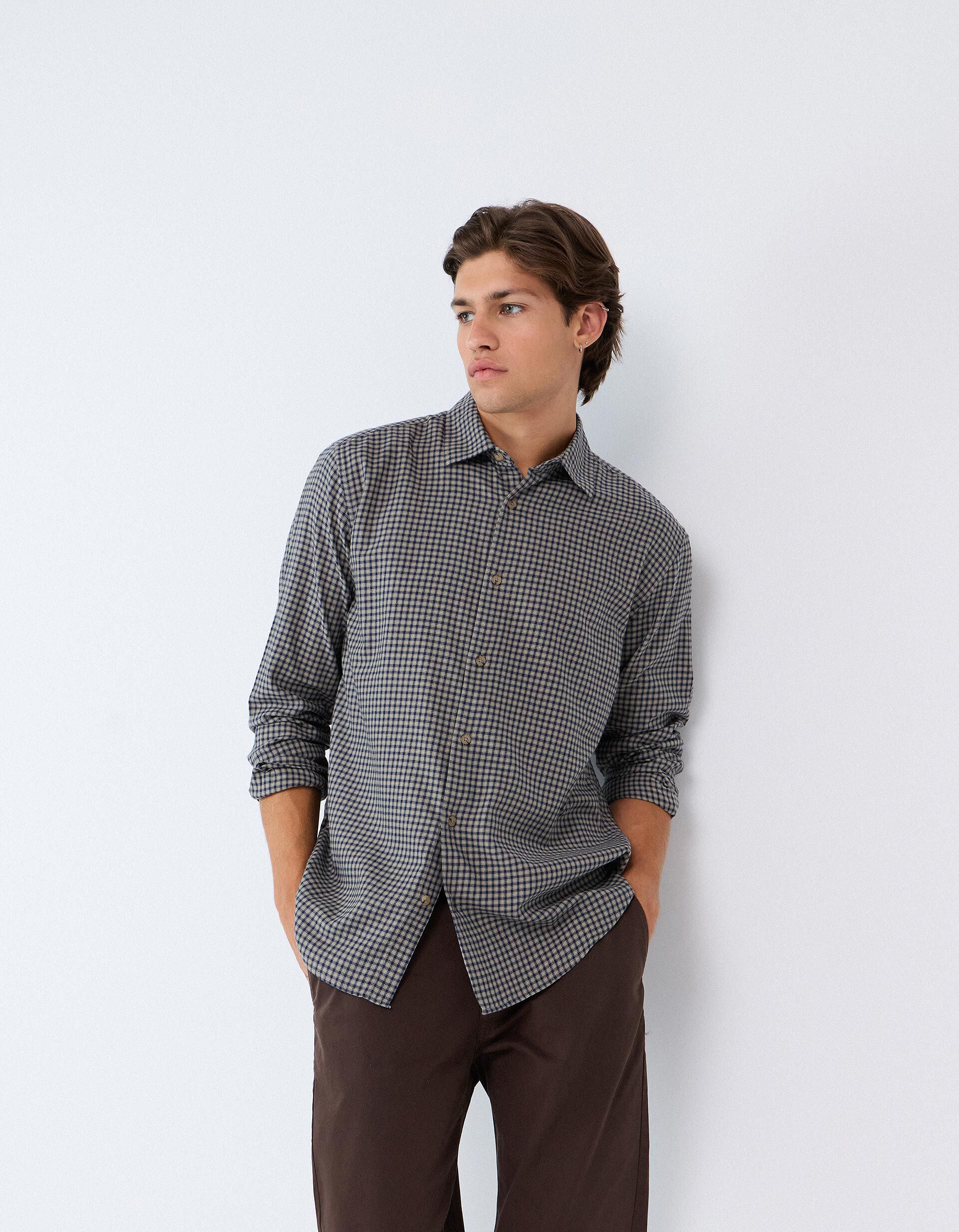 Comprar Online Camisa Slim Com Padr&atilde;o, Homem, Verde Escuro