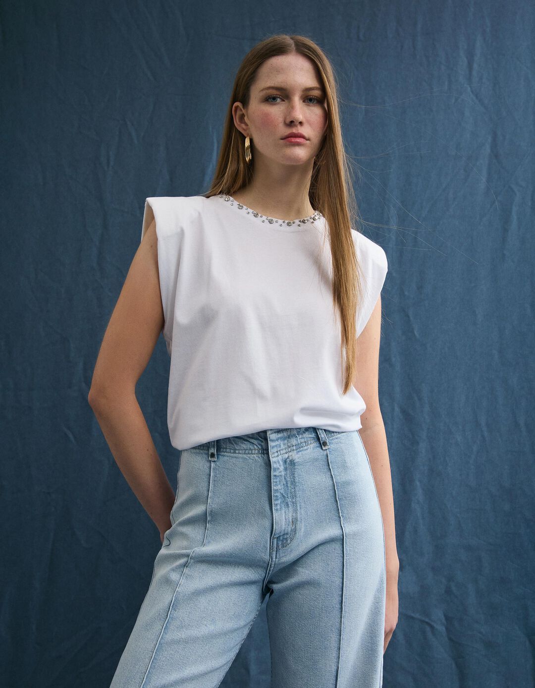T-shirt Ombreiras, Mulher, Branco