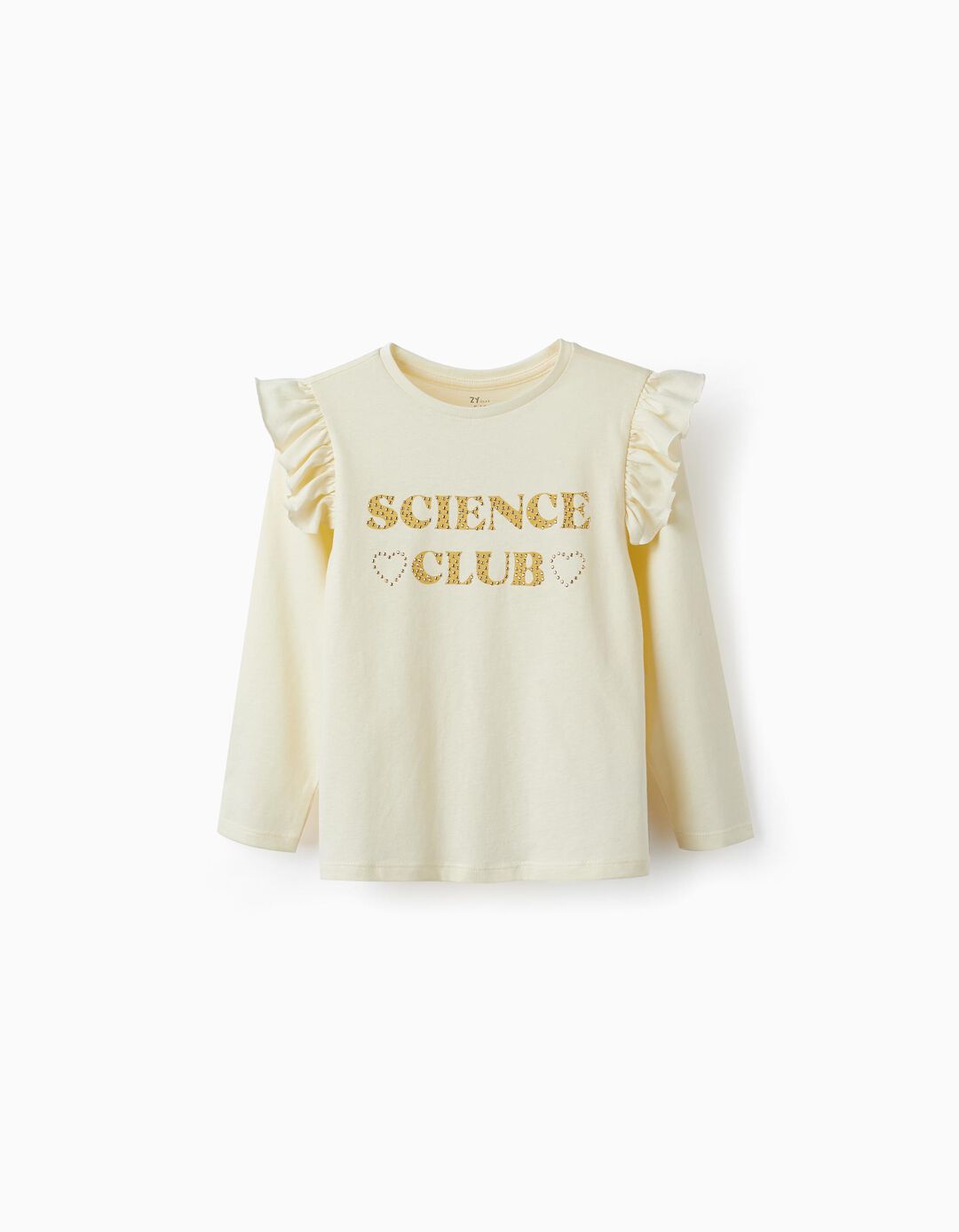 T-Shirt de Algodão para Menina 'Science Club', Branco