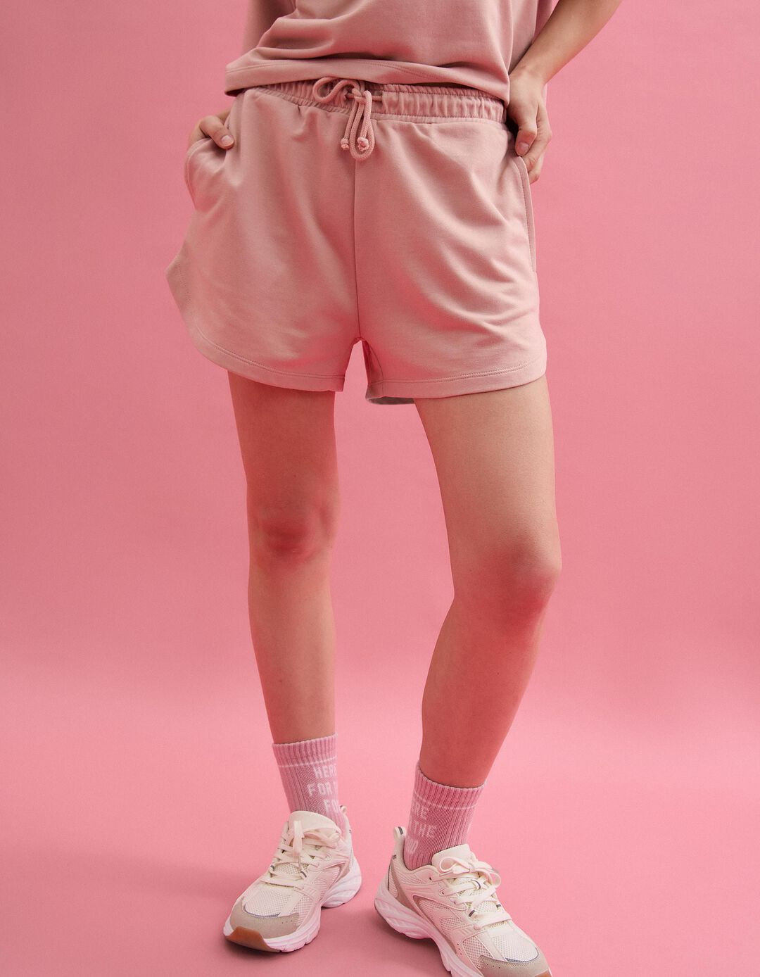 Cal&ccedil;&otilde;es Fleece, Mulher, Rosa Claro