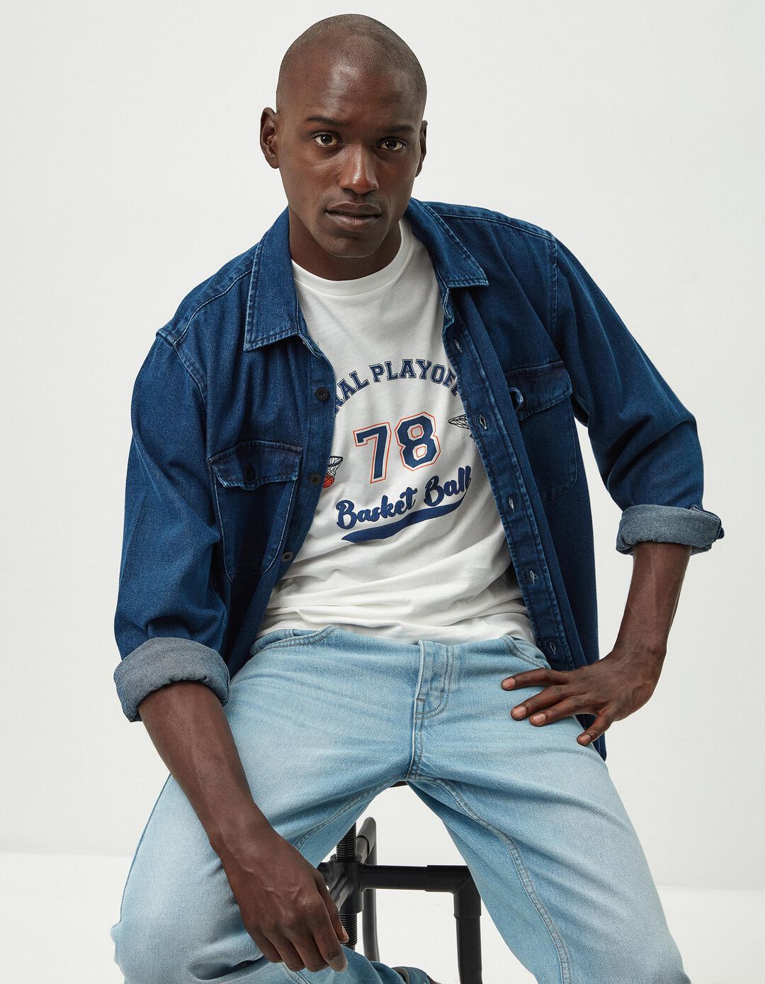 T-shirt Estampado, Homem, Branco