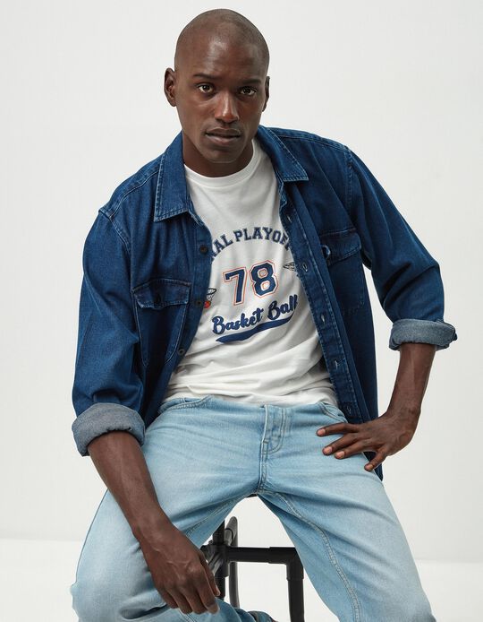Comprar Online T-shirt Estampado, Homem, Branco