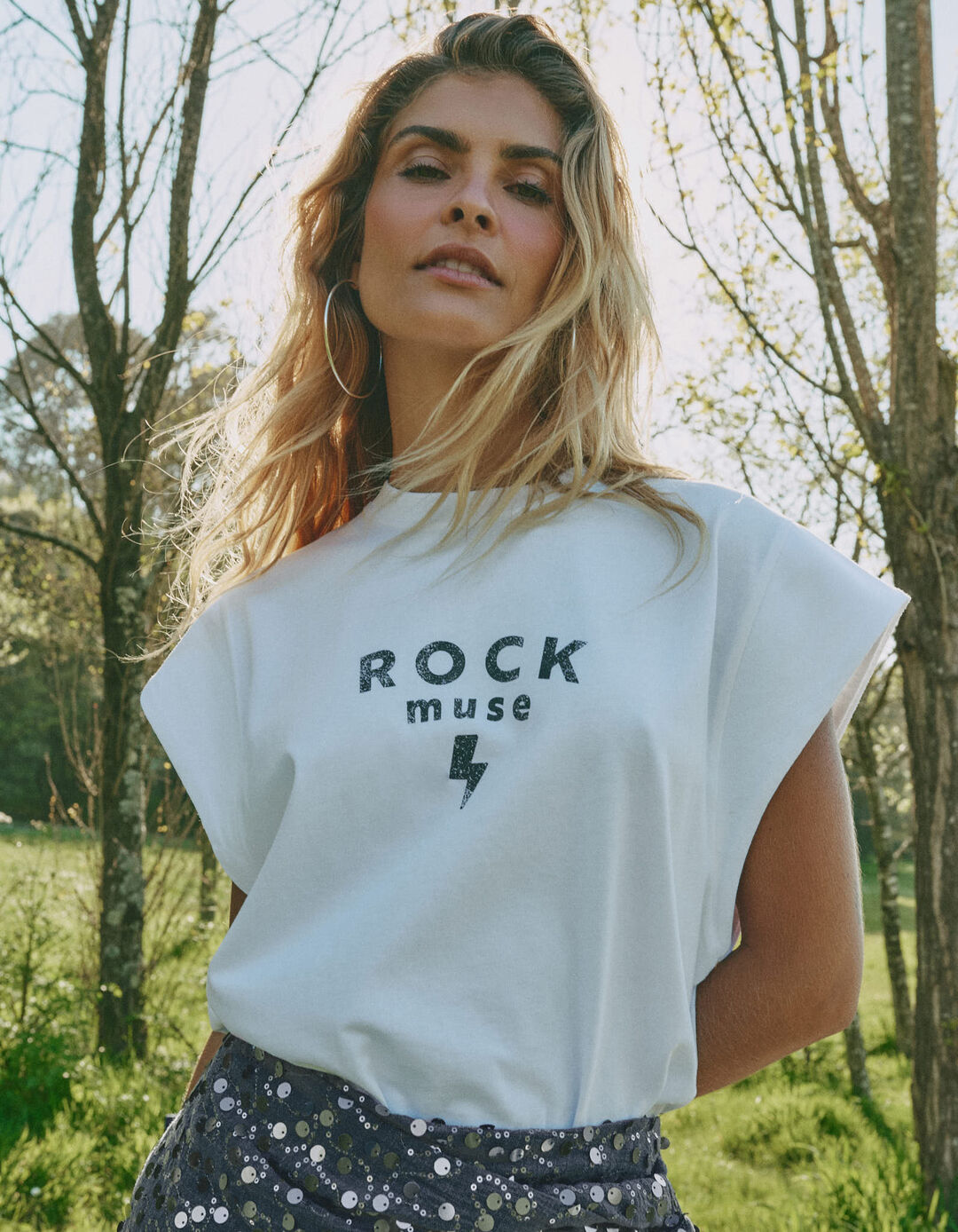 T-shirt Estampada, Mulher, Branco 