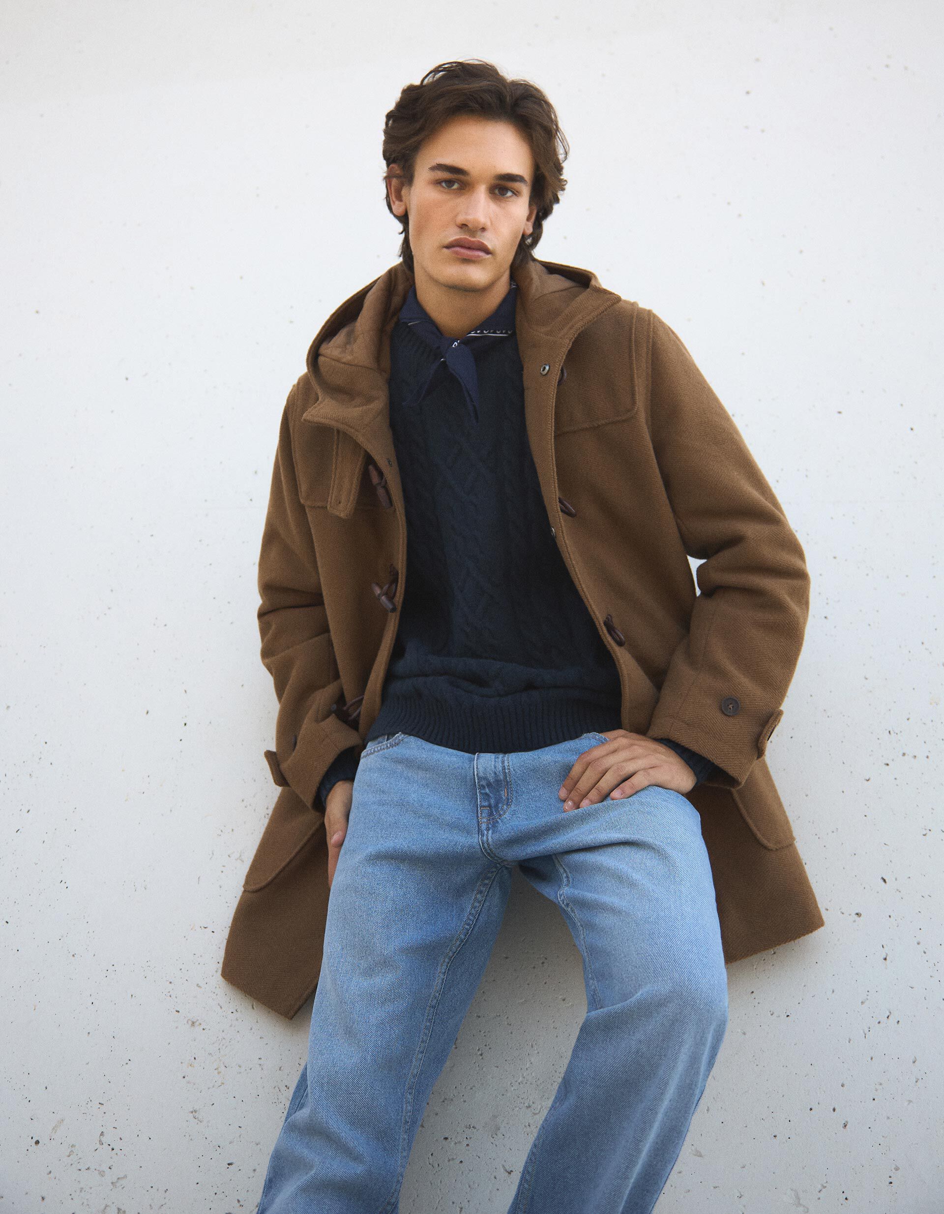 Comprar Online Sobretudo com Capuz, Homem, Castanho Claro