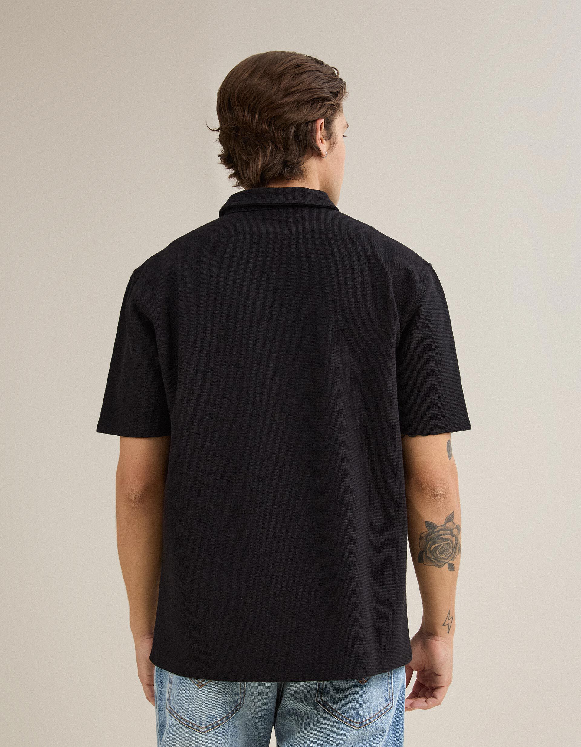 Comprar Online Polo Estruturado, Homem, Preto