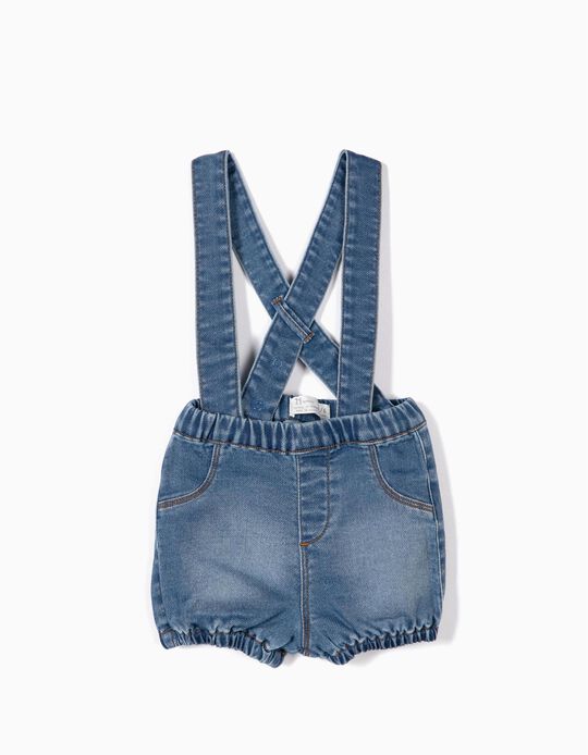 Cal&ccedil;&otilde;es com Al&ccedil;as para Rec&eacute;m-Nascido 'Comfort Denim', Azul